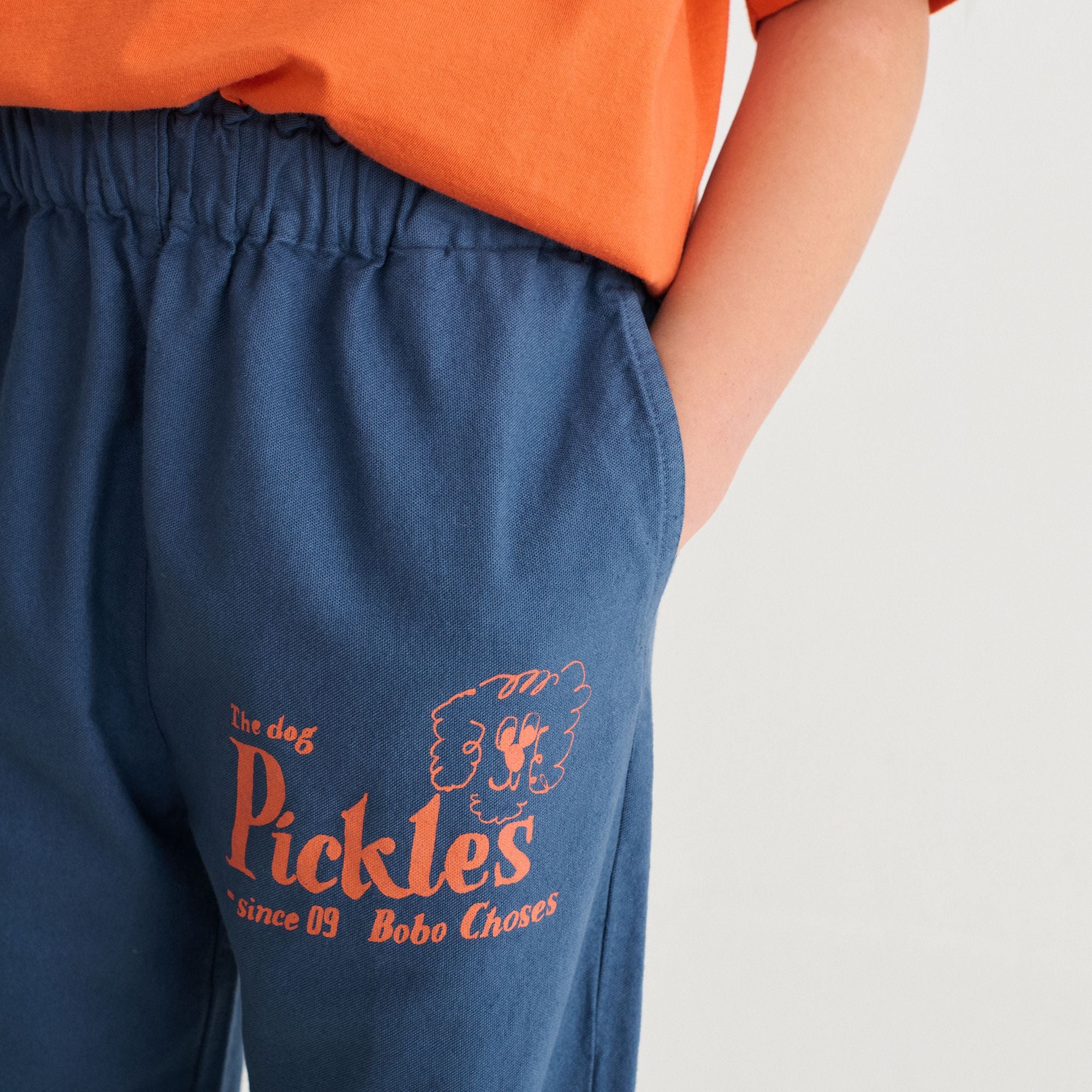Bobo Choses-Kid Pickles The Dog Woven Pants Navy Blue