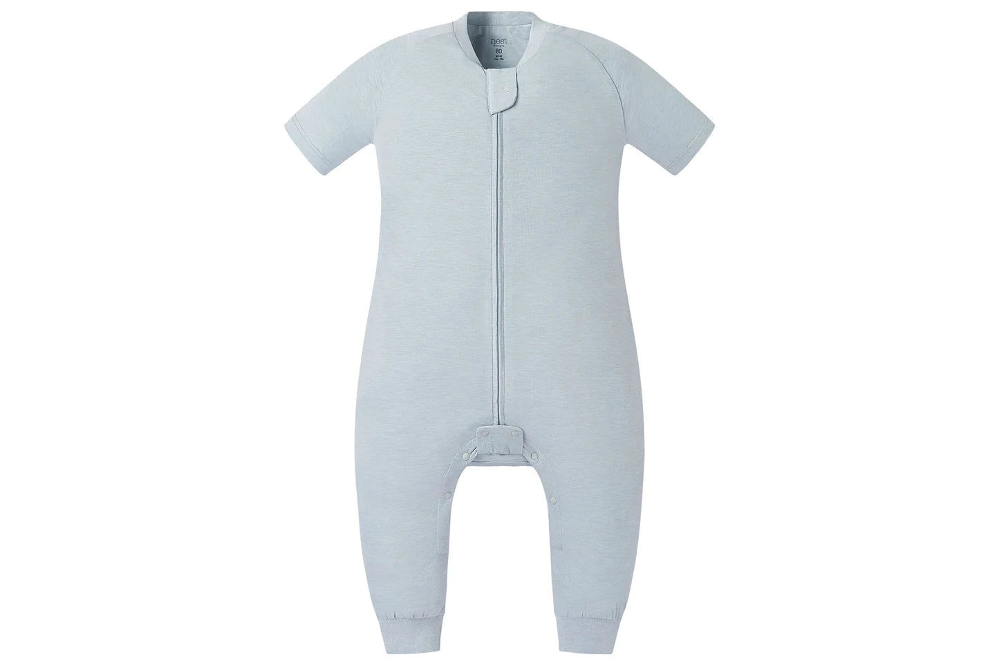 Short Sleeve Footed Sleep Bag 0.5 TOG (Bamboo Jersey) - Pantone Niagara Mist