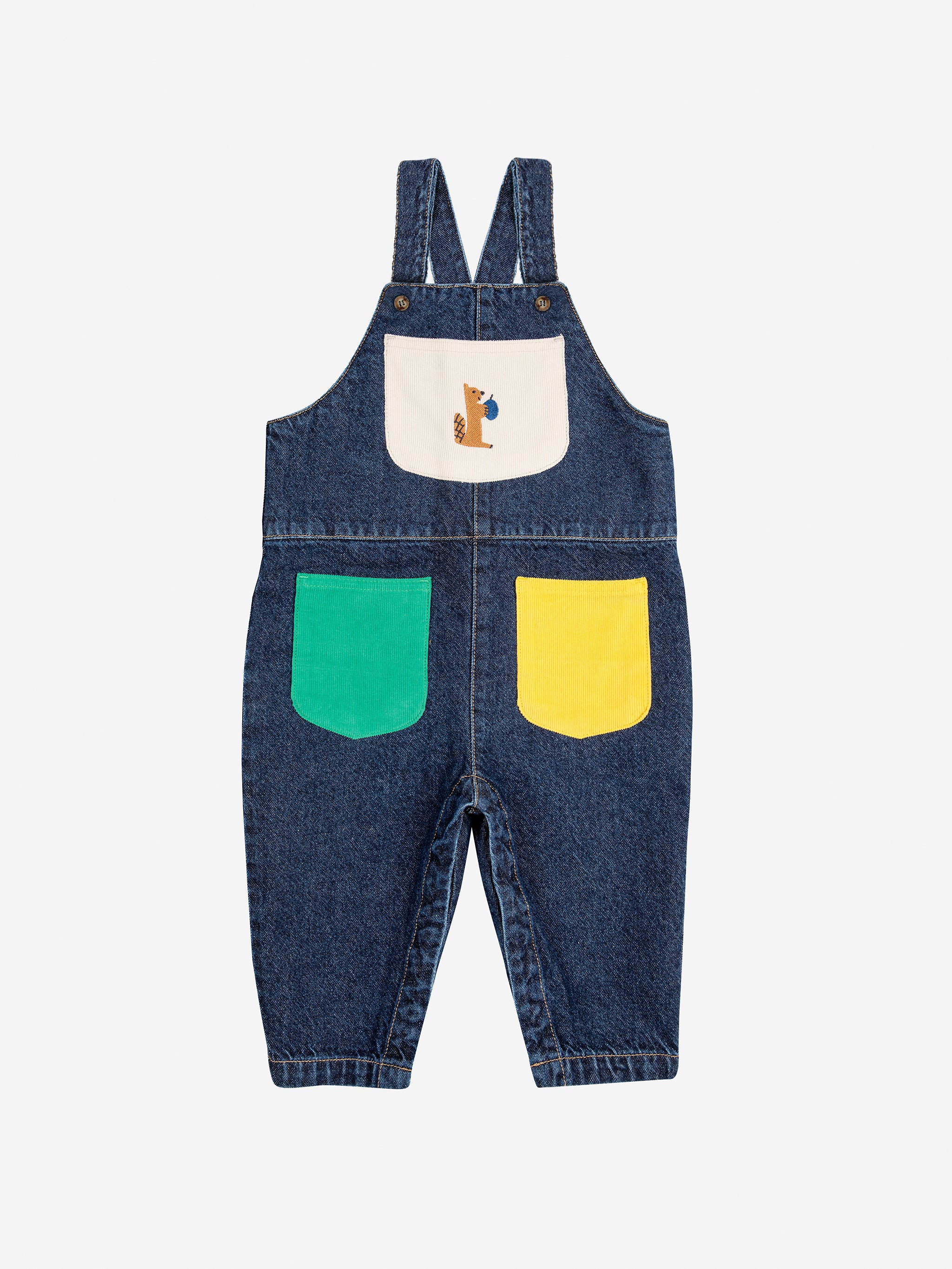 Baby Hungry Squirrel denim dungaree