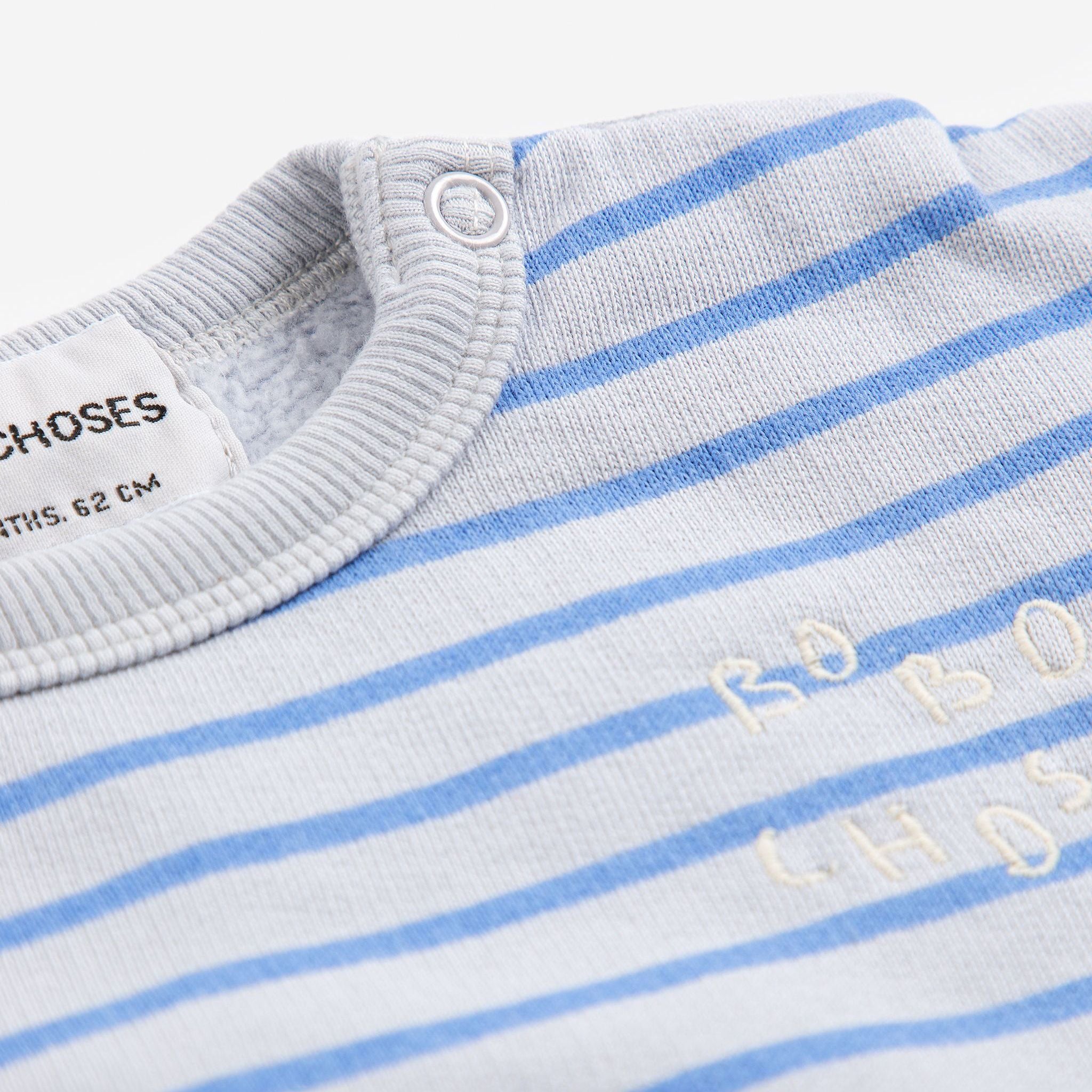 Bobo Choses-Baby Bobo Choses Stripes Sweatshirt Light Heather Grey