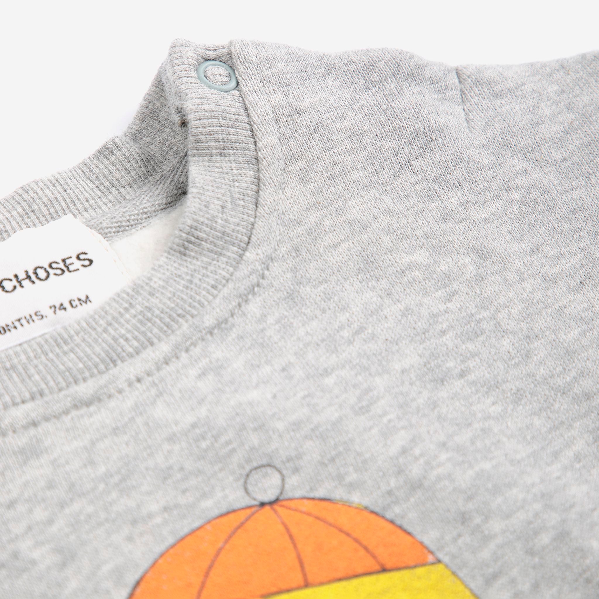 Bobo Choses-Baby Bigtooth Lemon Sweatshirt Light Heather Grey