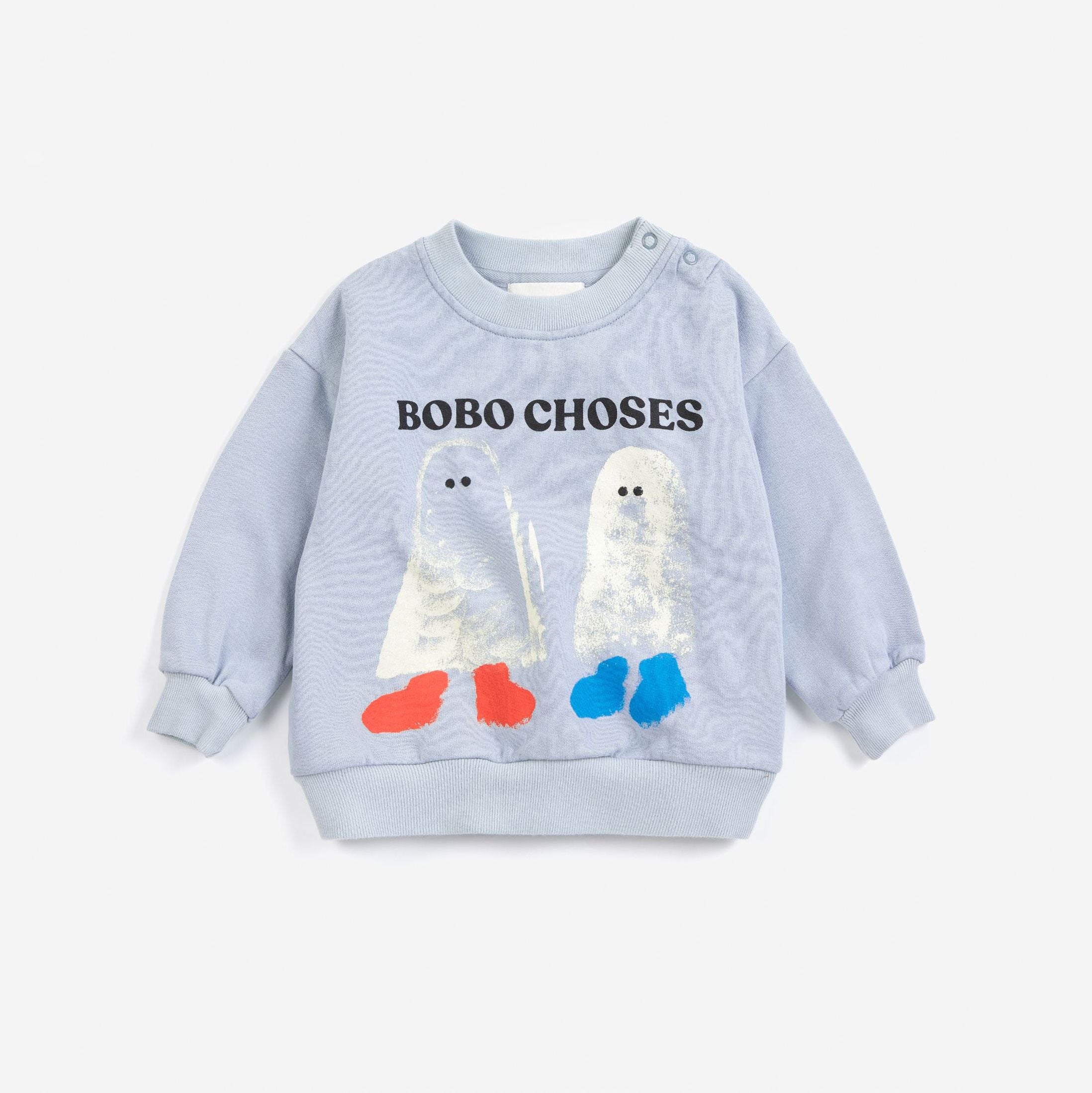 Bobo Choses-Baby Booty Ghosts Sweatshirt Light Blue