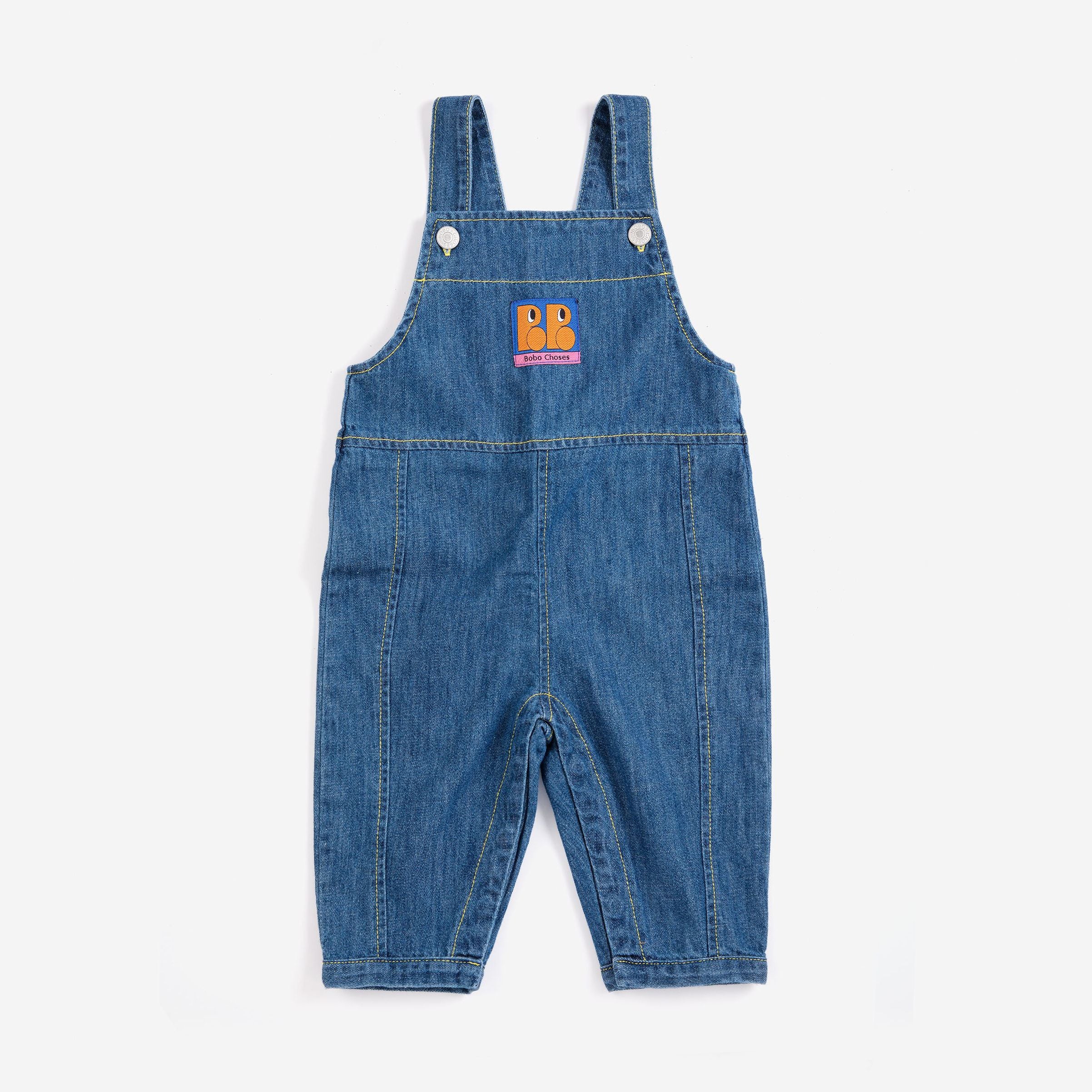 Bobo Choses-Baby Booo Bo Choses Tag Denim Overall Midnight Blue