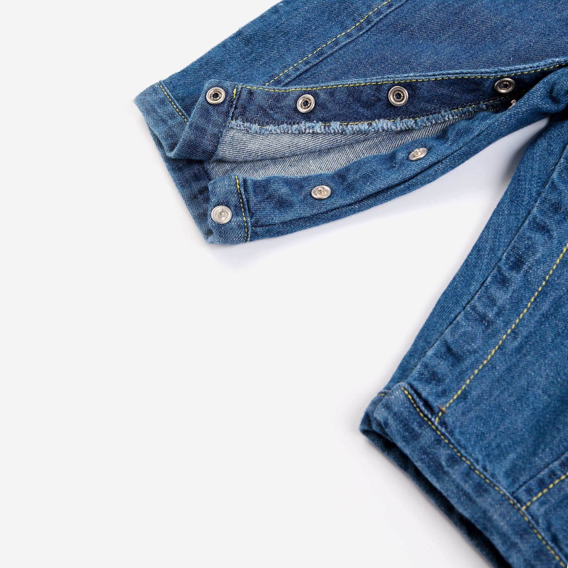 Bobo Choses-Baby Booo Bo Choses Tag Denim Overall Midnight Blue