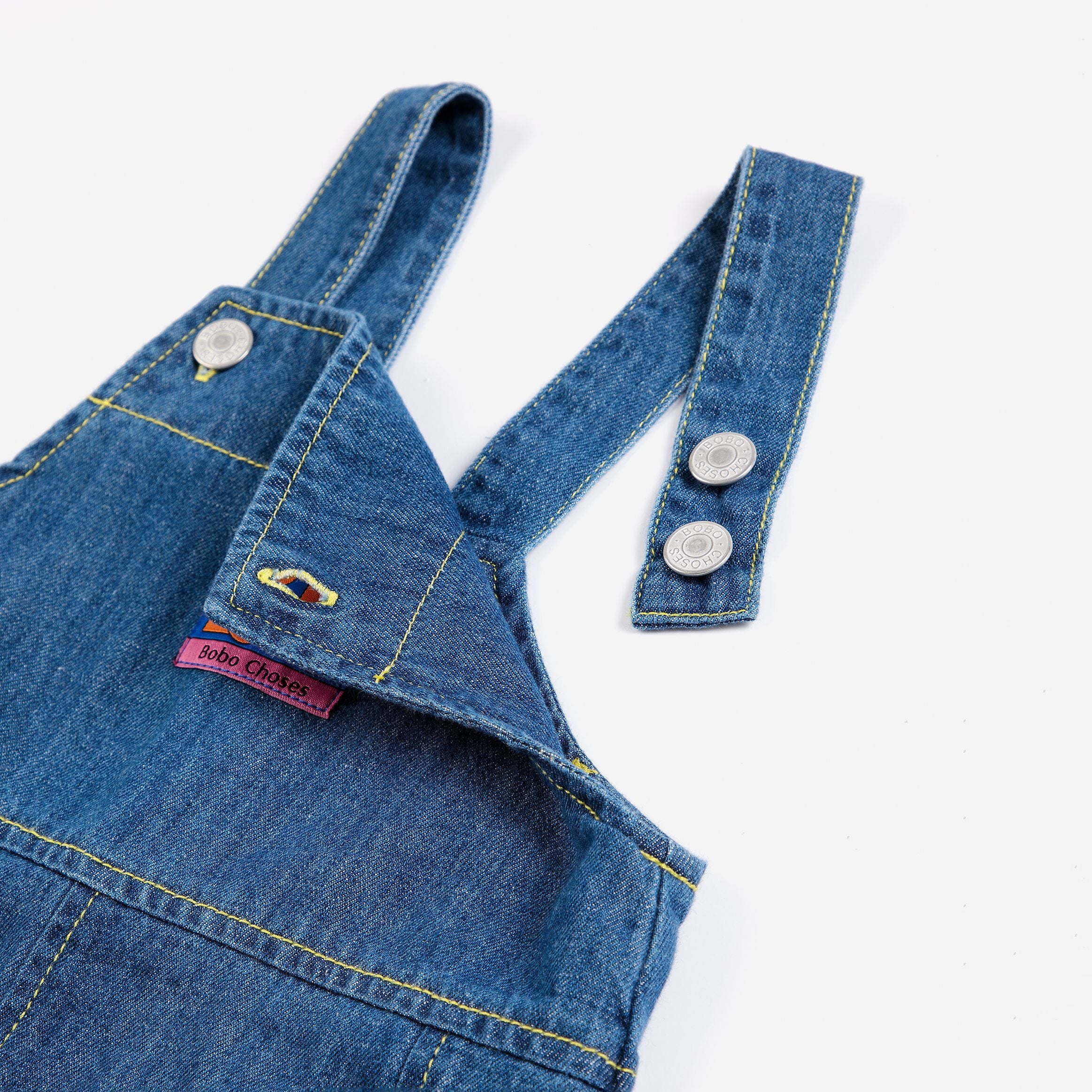 Bobo Choses-Baby Booo Bo Choses Tag Denim Overall Midnight Blue