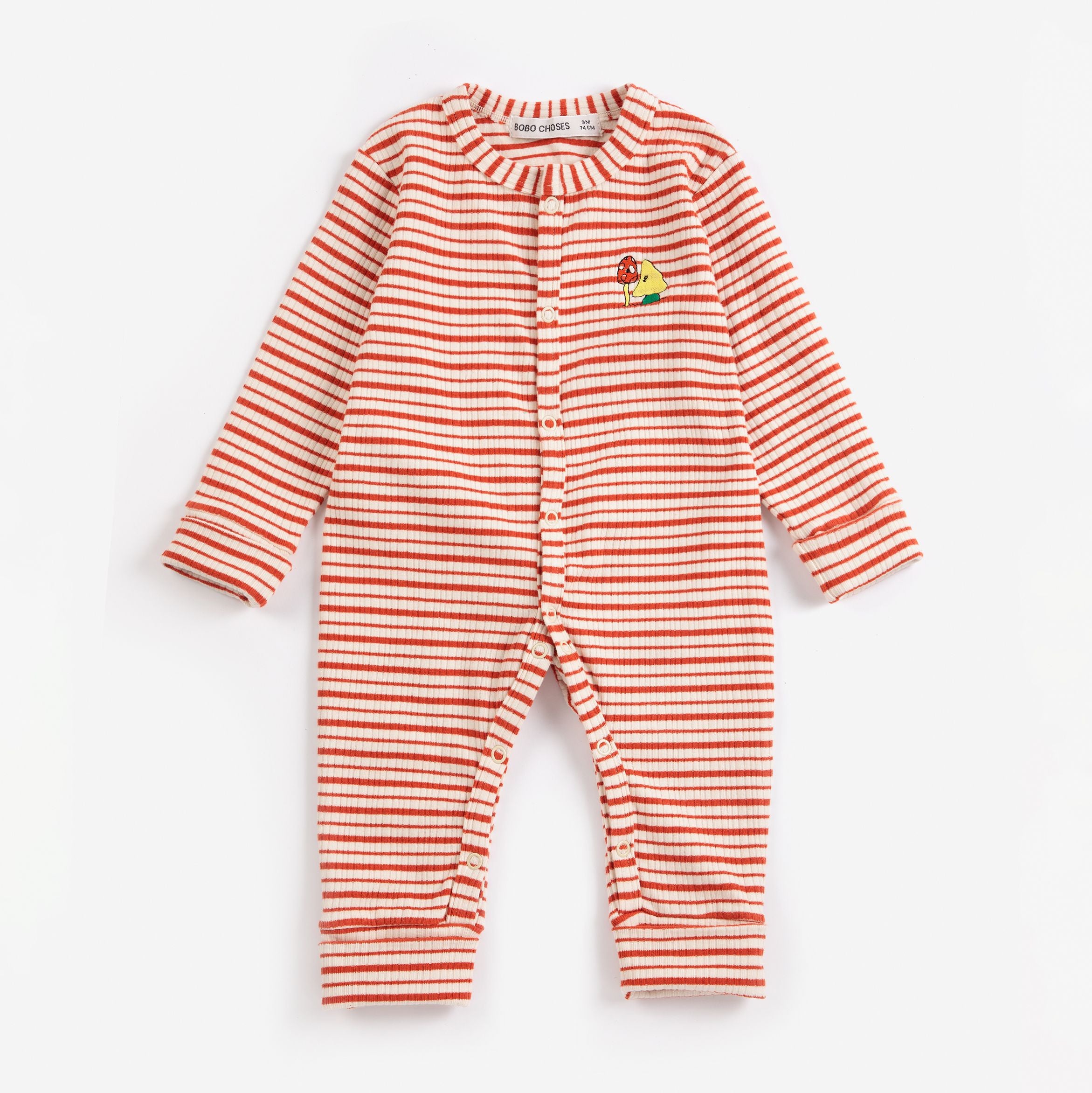 Bobo Choses-Baby Mush Monsters Duo Stripes Overall Offwhite