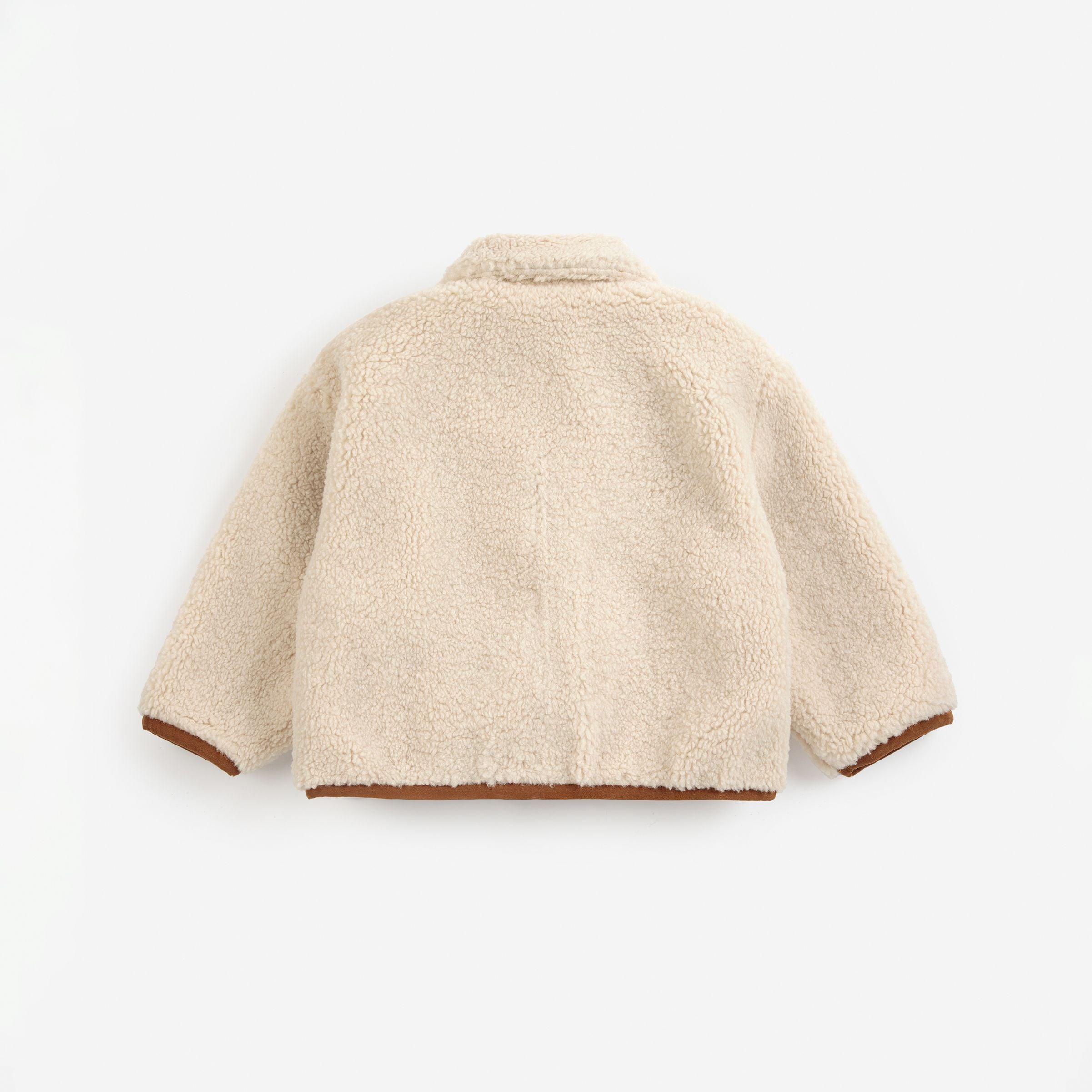 Bobo Choses-Baby Pixel Abduction Sheepskin Reversible Jacket Brown