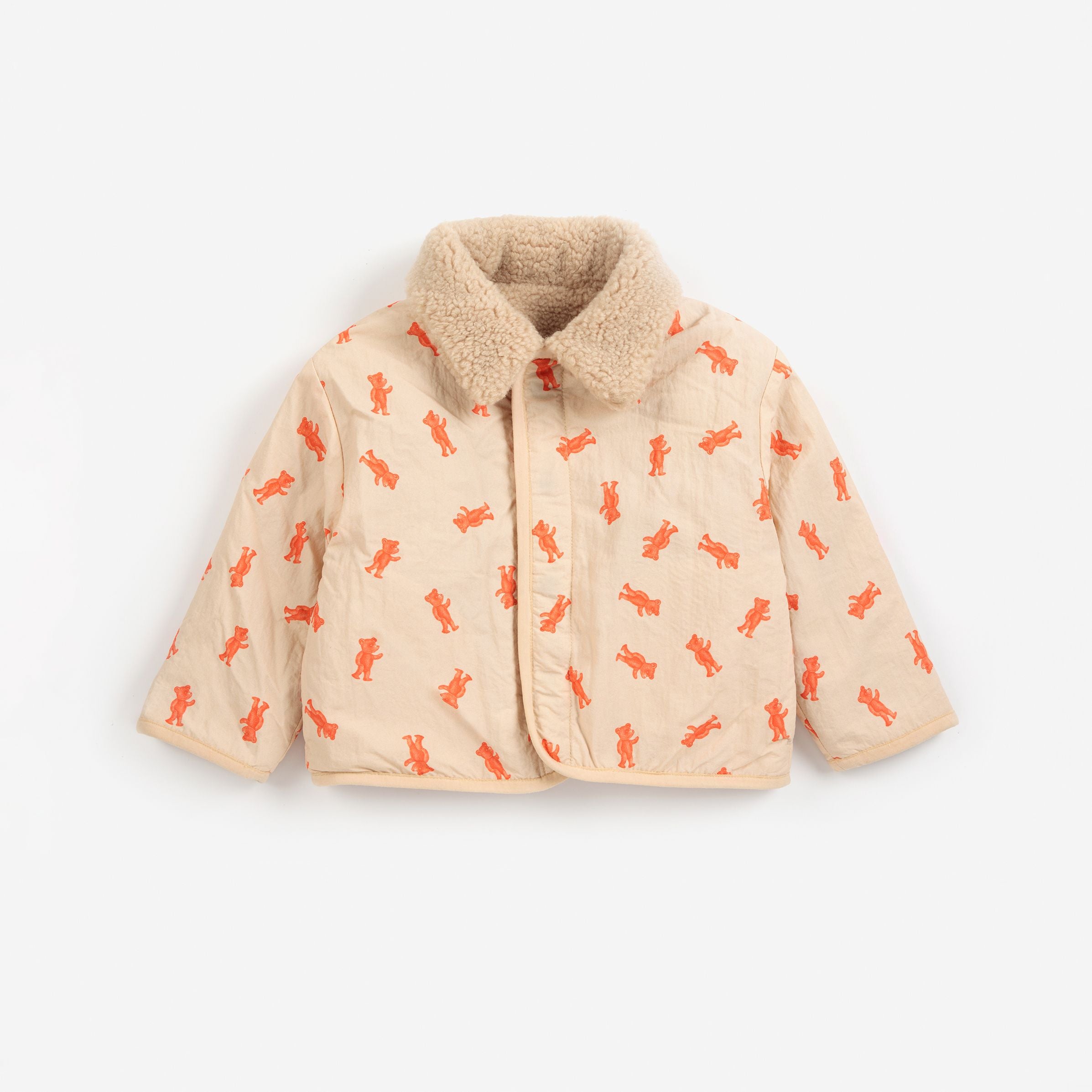 Bobo Choses-Baby Softpaw Monster Sheepskin Reversible Jacket Light Pink