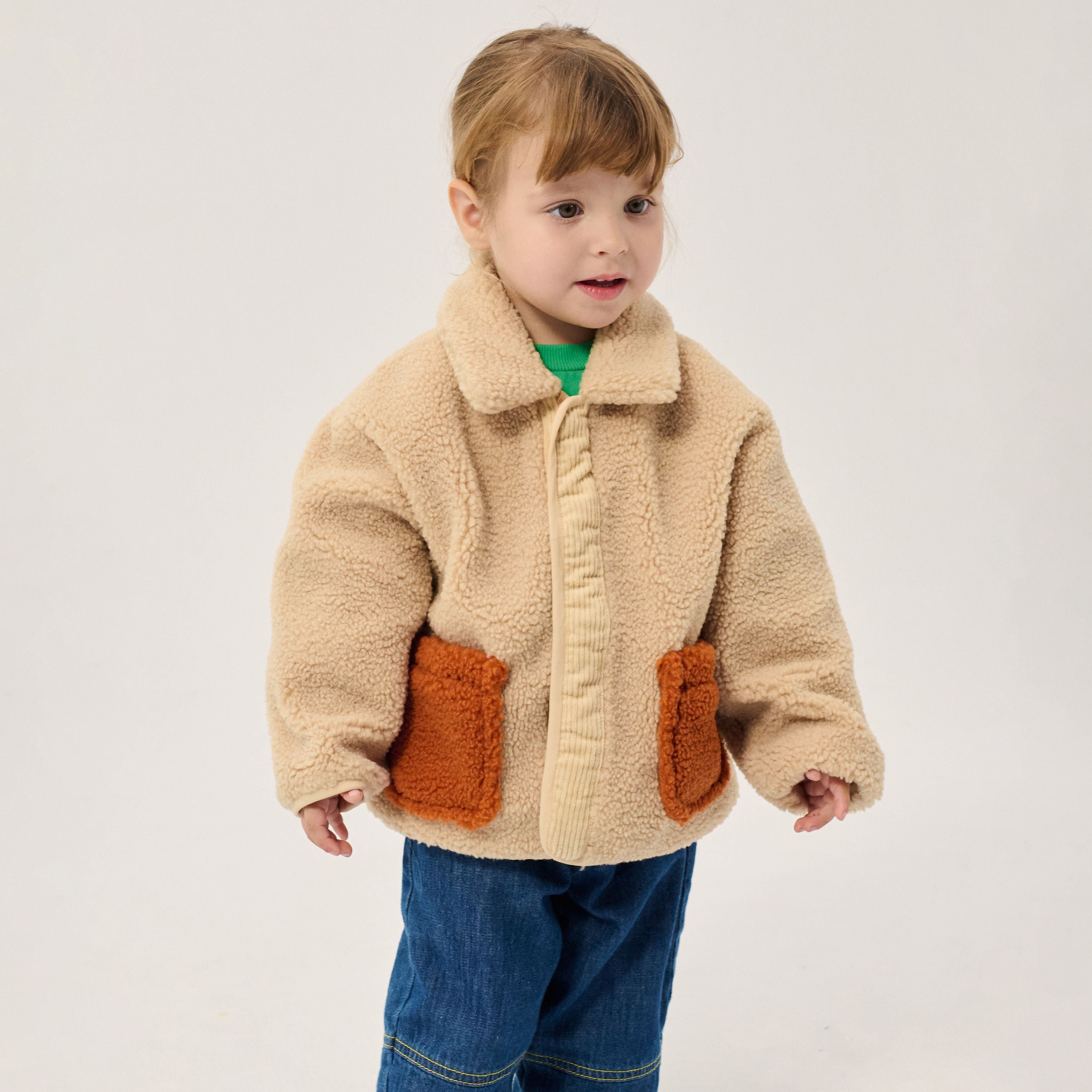 Bobo Choses-Baby Softpaw Monster Sheepskin Reversible Jacket Light Pink