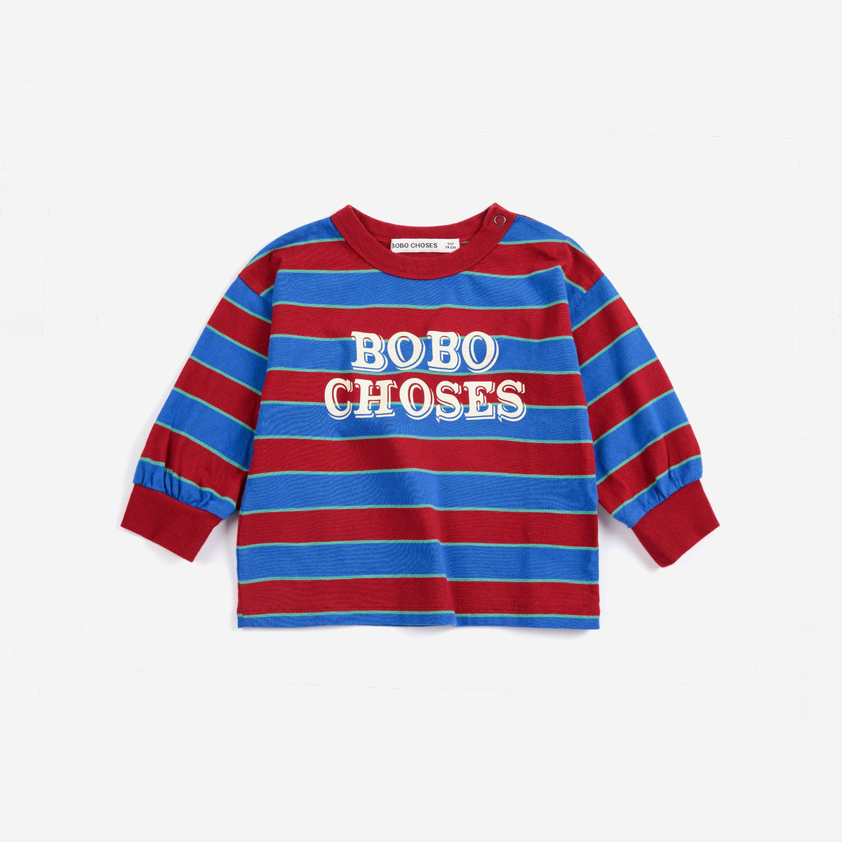Bobo Choses-Baby Bobo Choses Embossed Stripes T-Shirt Multicolor