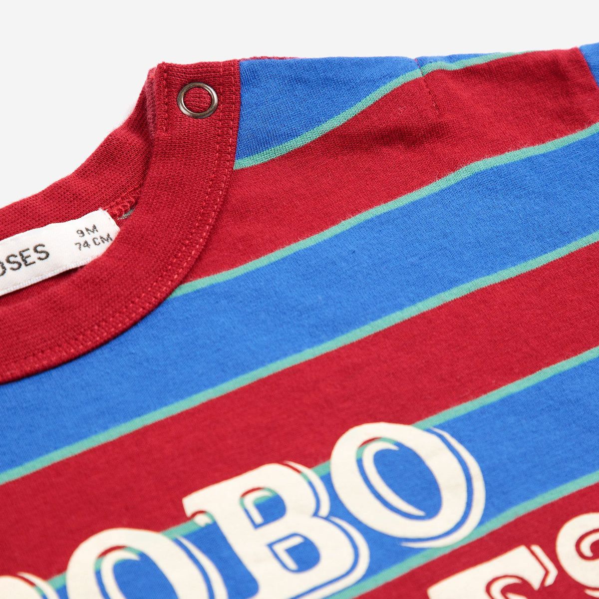 Bobo Choses-Baby Bobo Choses Embossed Stripes T-Shirt Multicolor