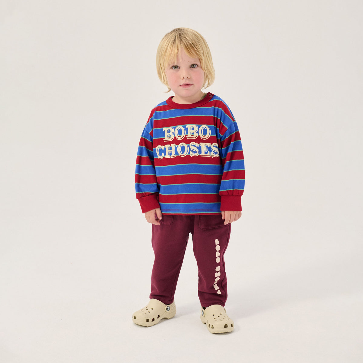 Bobo Choses-Baby Bobo Choses Embossed Stripes T-Shirt Multicolor