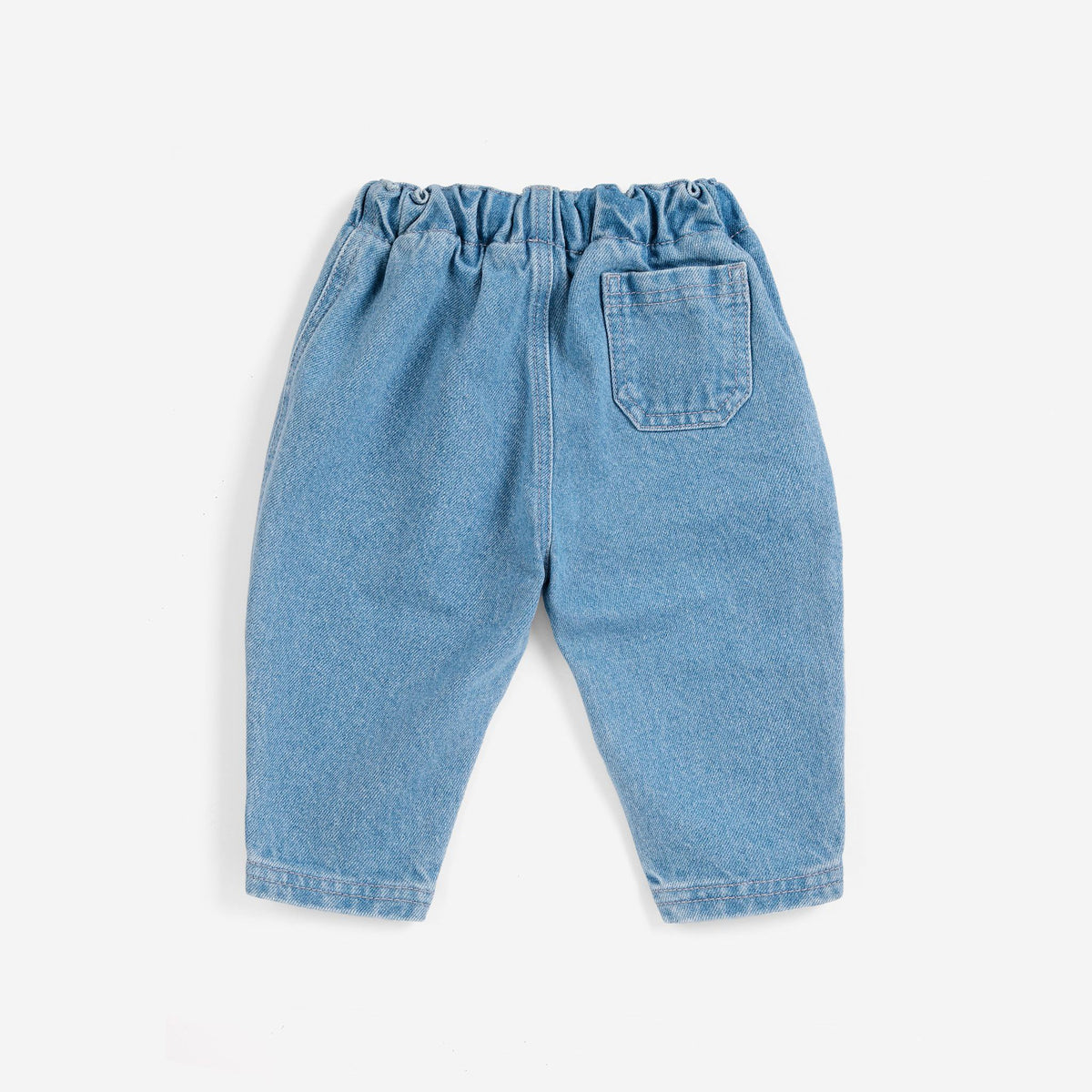 Bobo Choses-Baby B.C. Embossed Denim Pants Blue