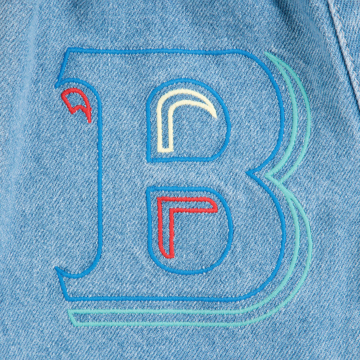 Bobo Choses-Baby B.C. Embossed Denim Pants Blue