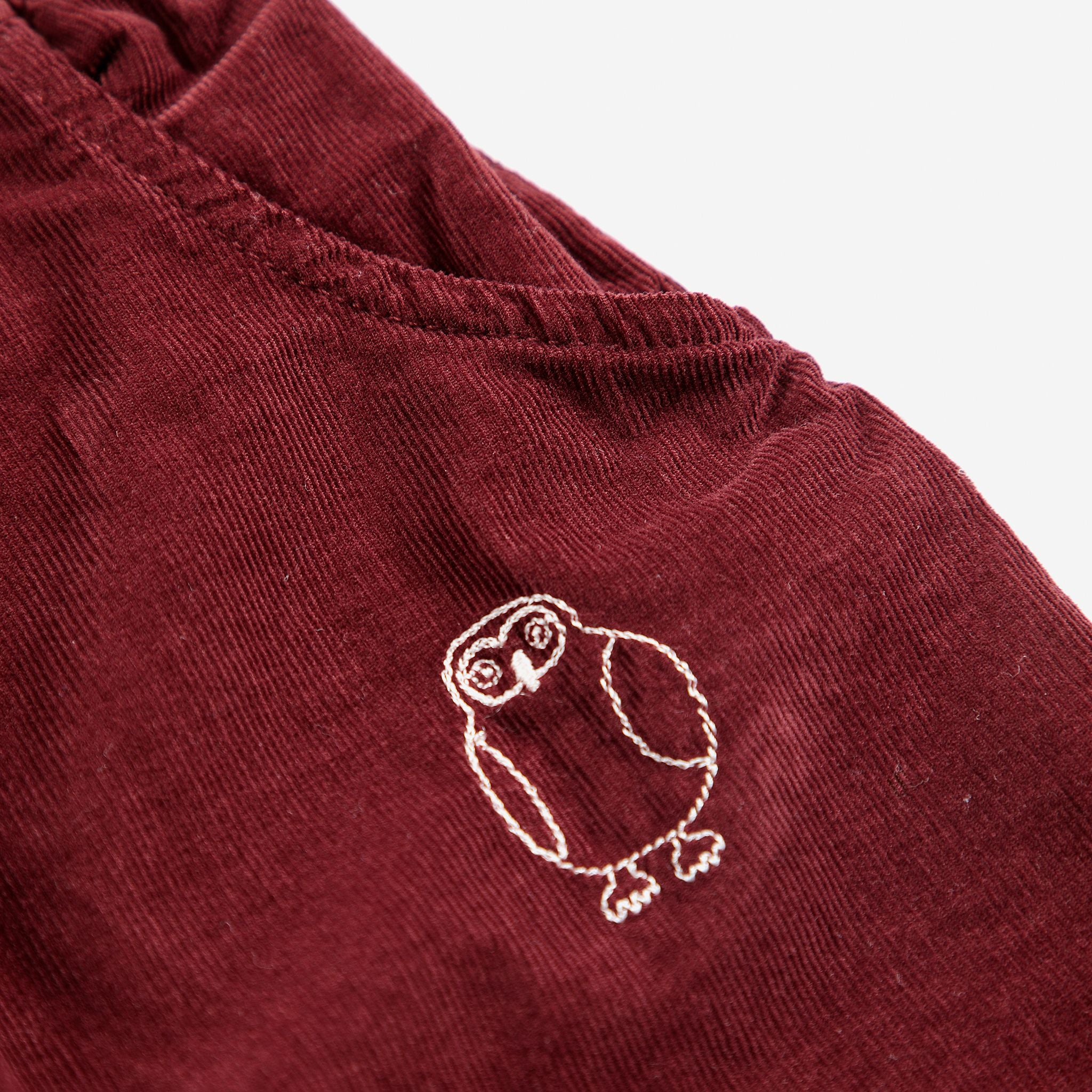 Bobo Choses-Baby Curious Owl Corduroy Pants Burgundy Red