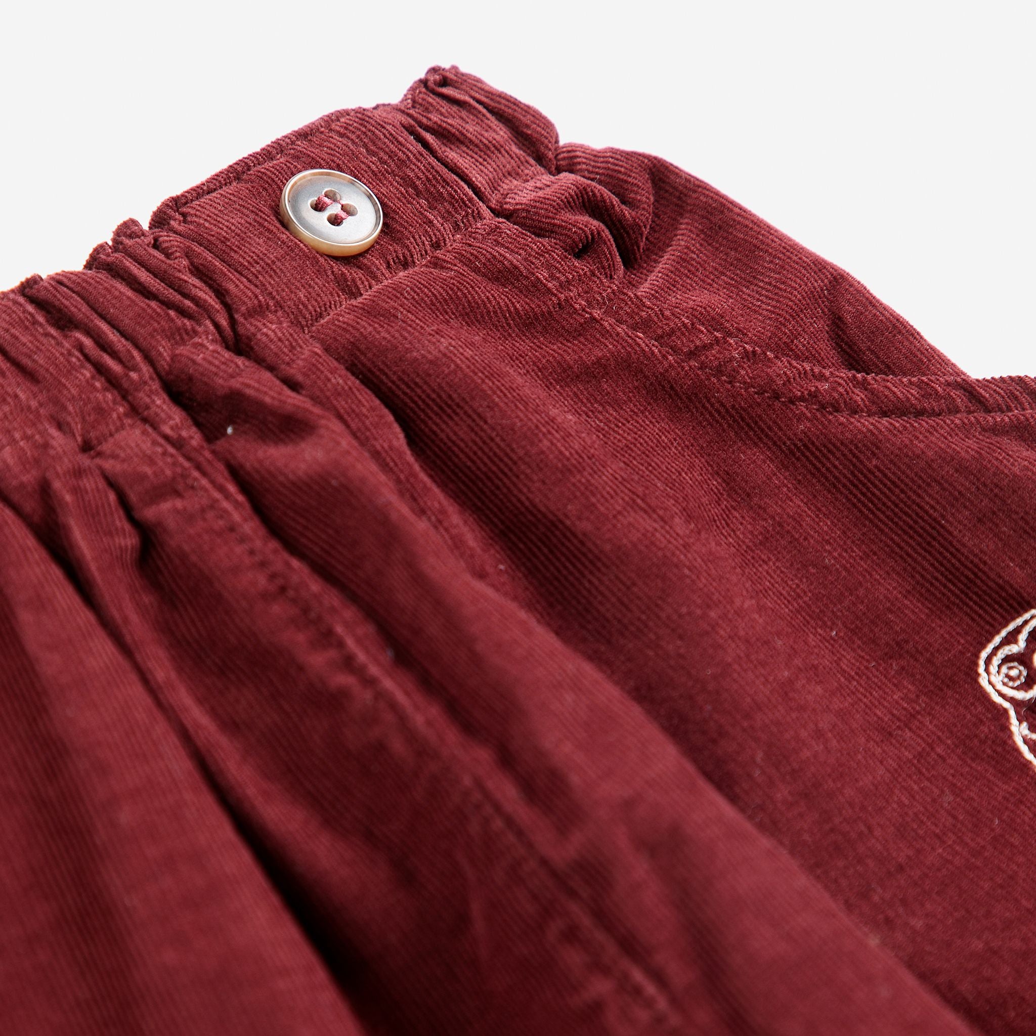 Bobo Choses-Baby Curious Owl Corduroy Pants Burgundy Red