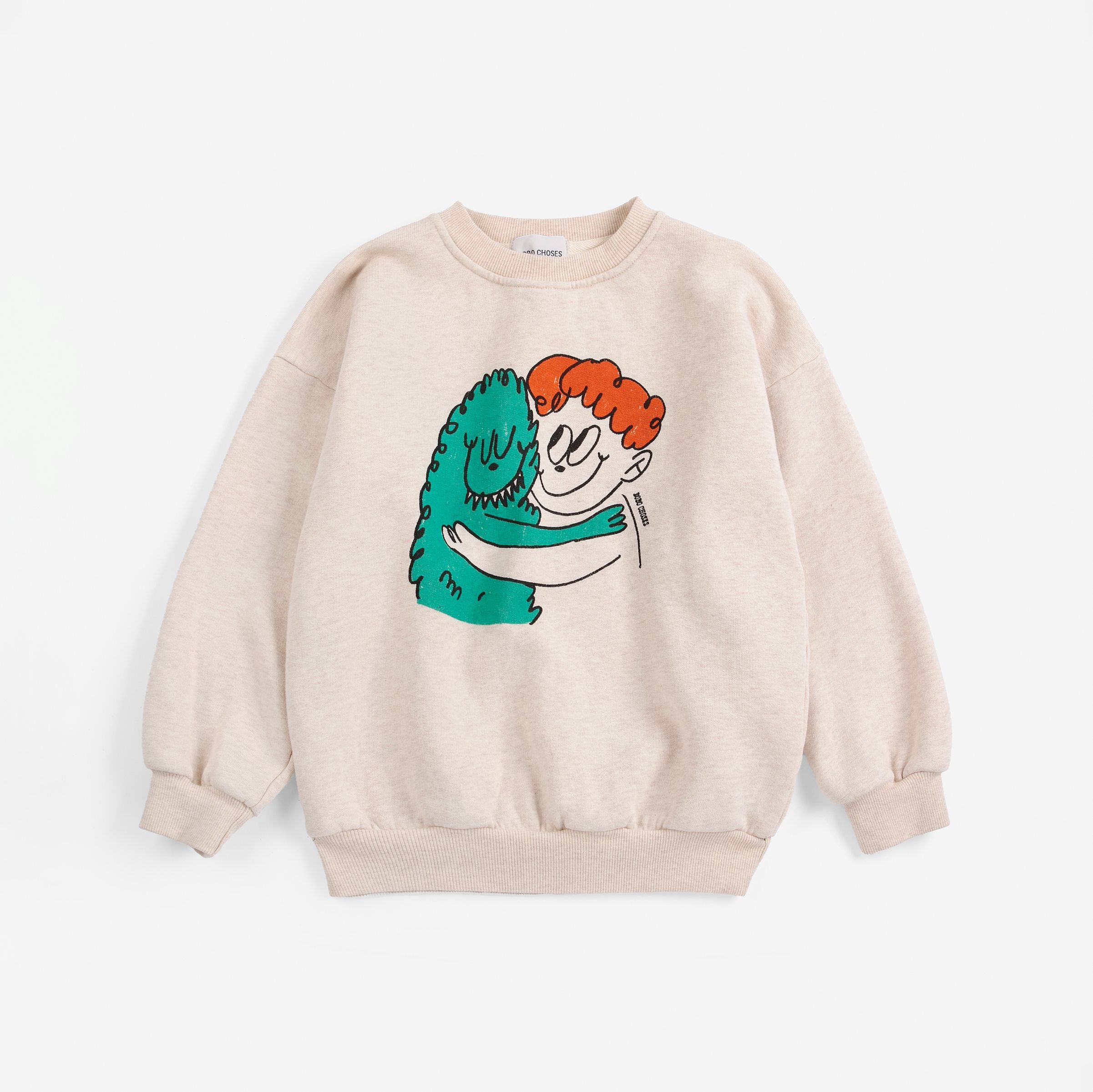 Bobo Choses-Kids Hug Hairy Monster Sweatshirt Beige