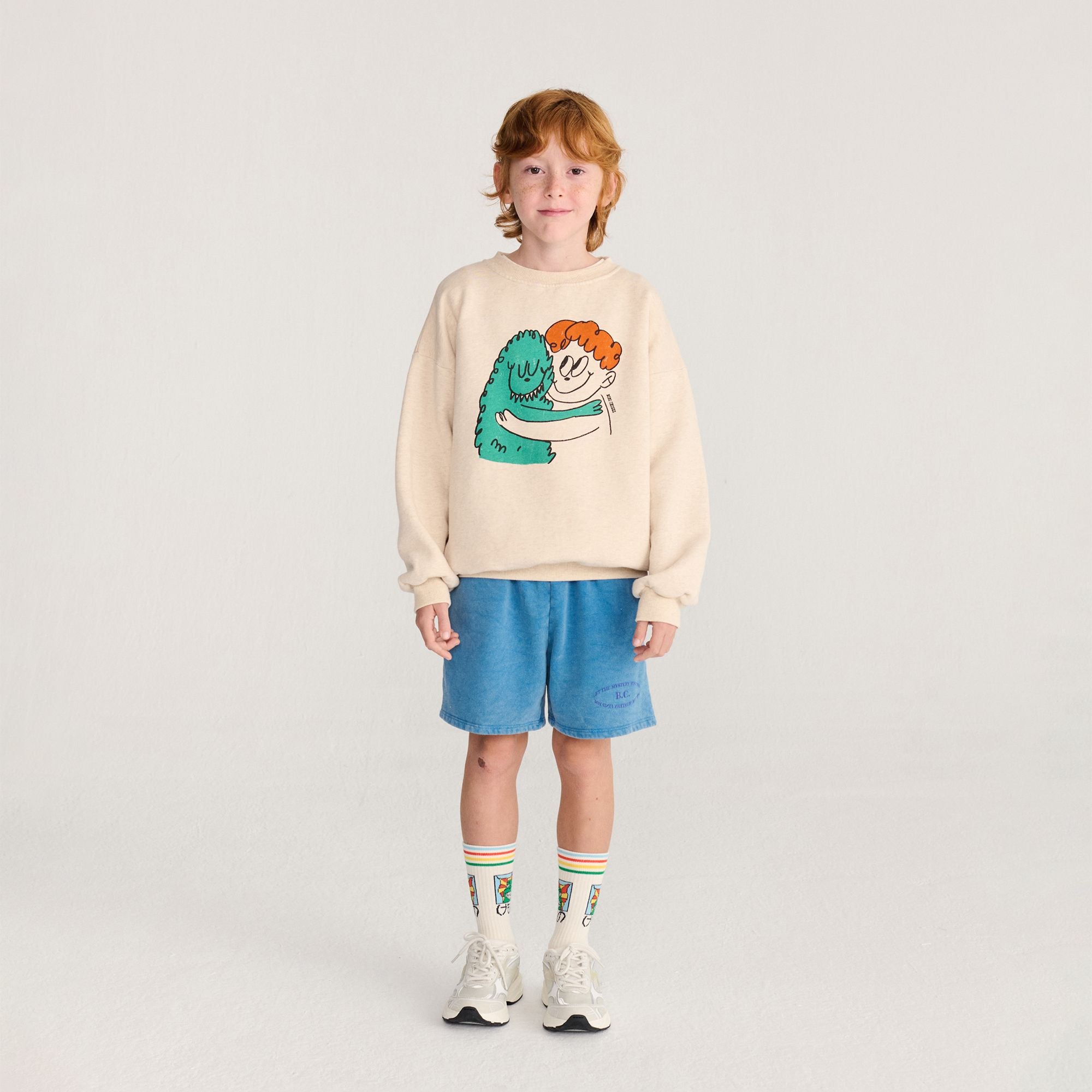 Bobo Choses-Kids Hug Hairy Monster Sweatshirt Beige
