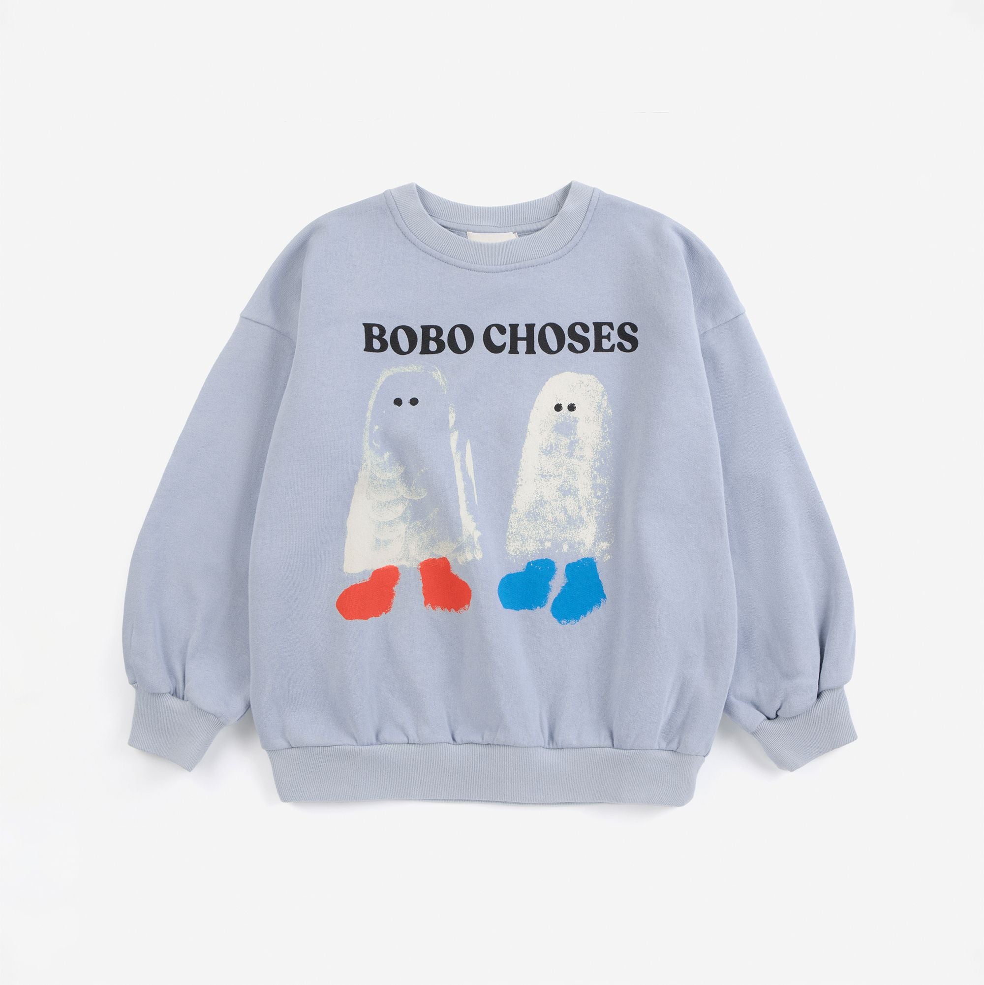 Bobo Choses-Kids Booty Ghosts Sweatshirt Light Blue