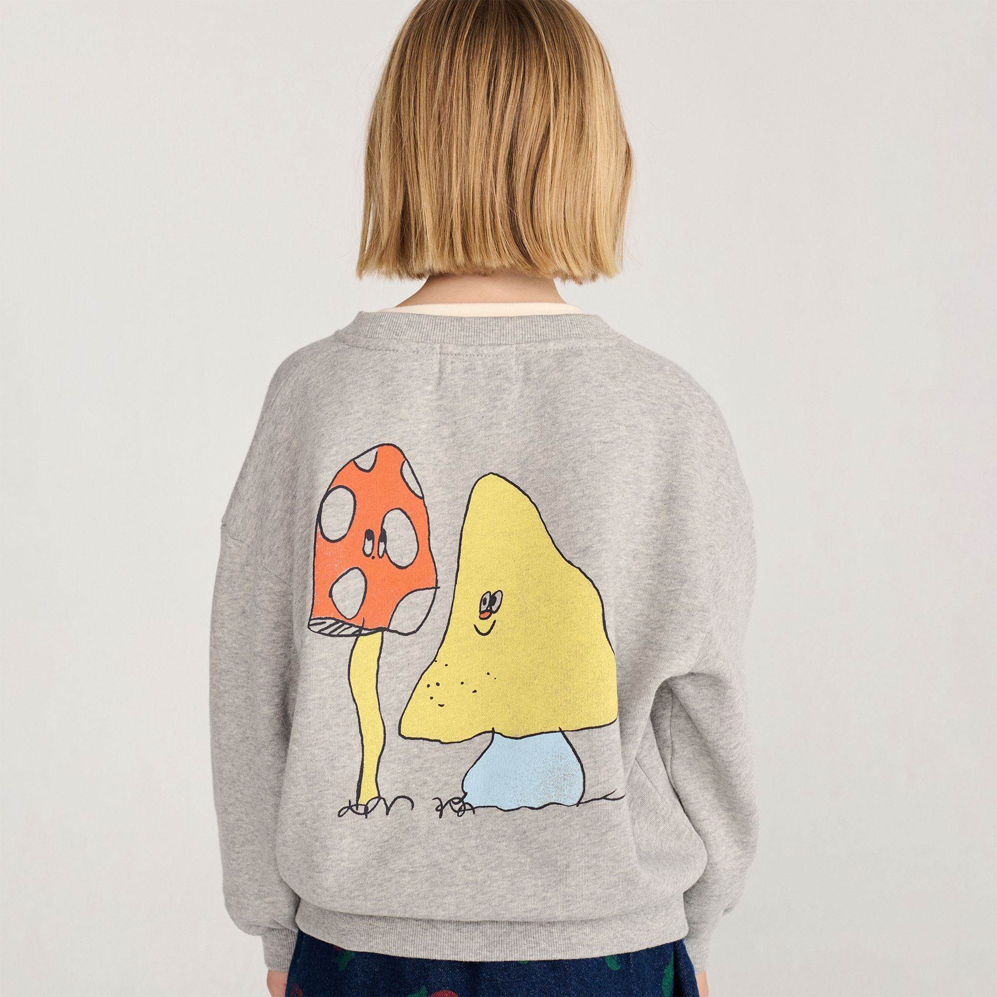Bobo Choses-Kids Mush Monster Duo Sweatshirt Light Heather Grey
