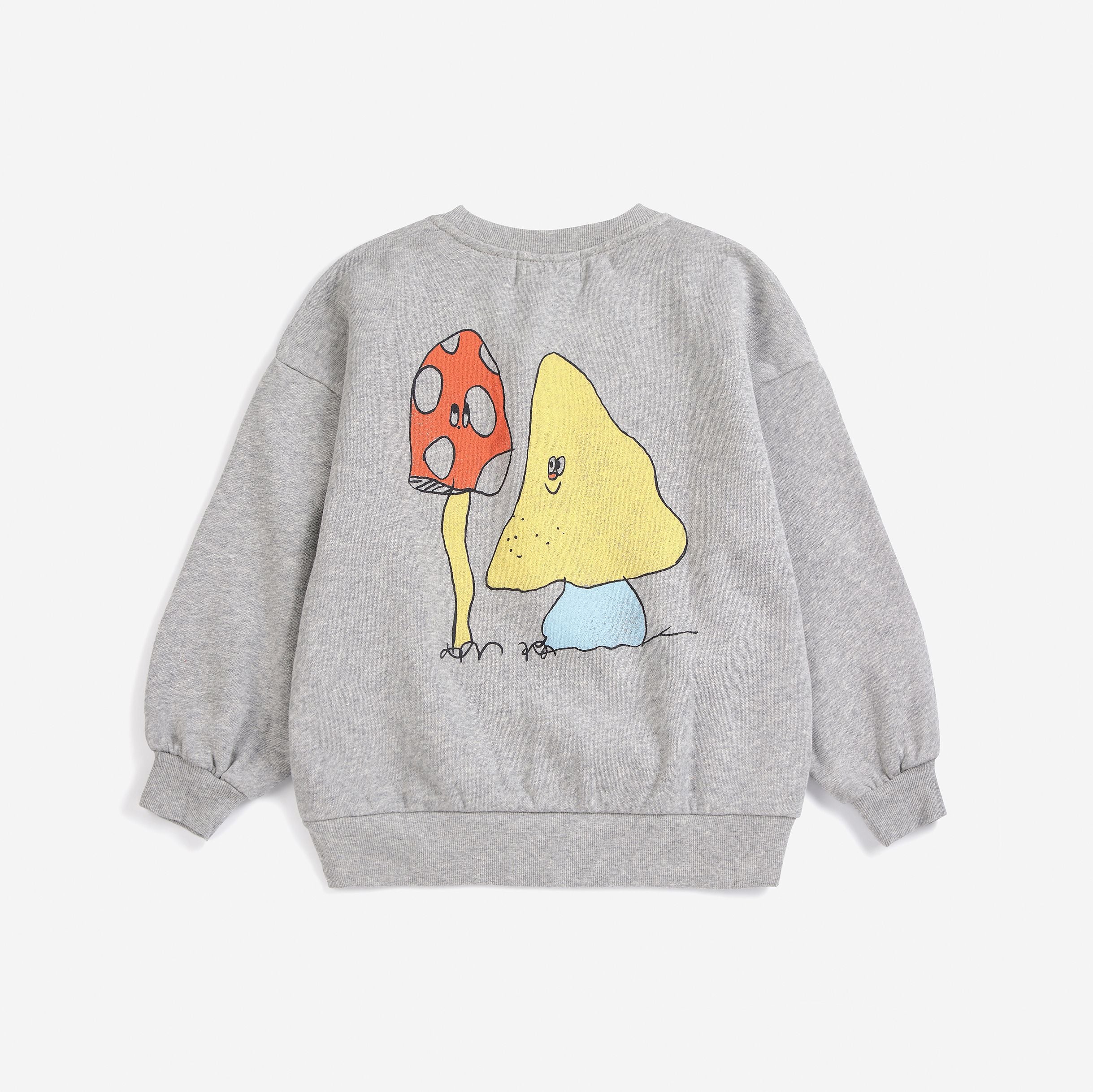 Bobo Choses-Kids Mush Monster Duo Sweatshirt Light Heather Grey