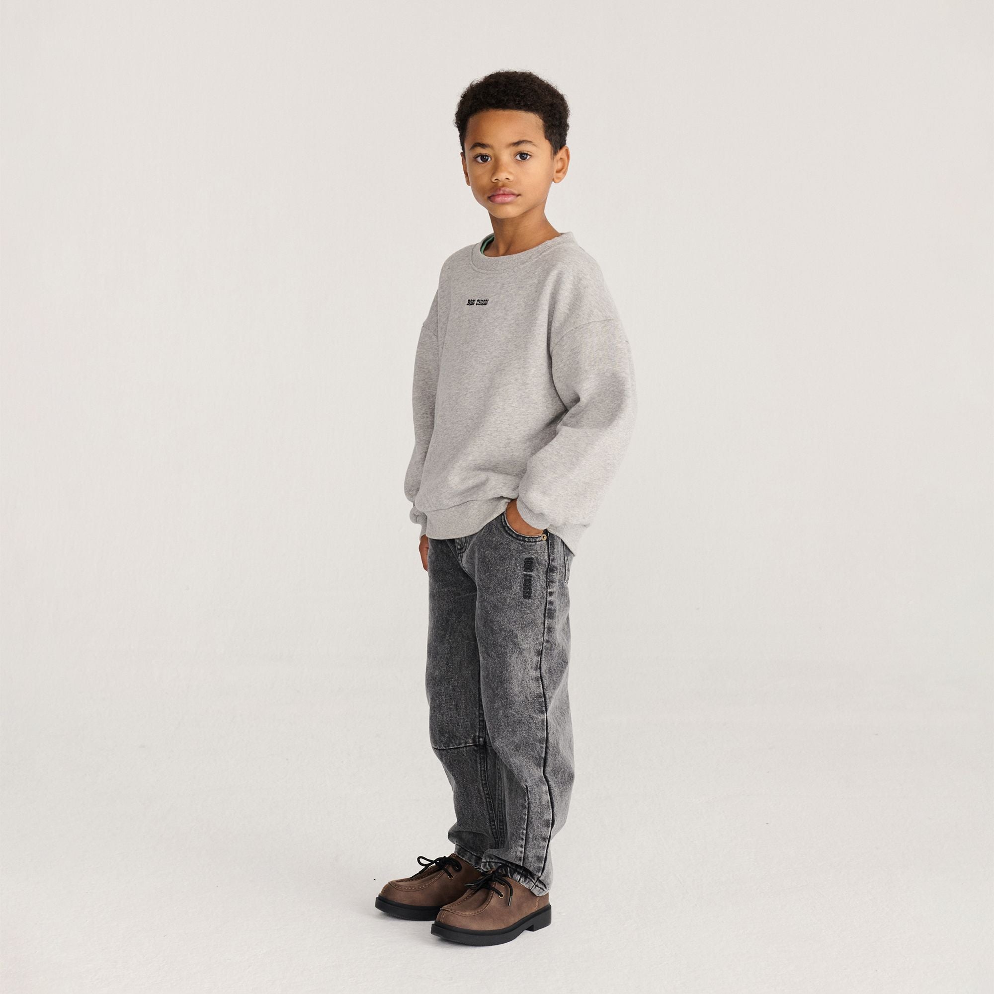 Bobo Choses-Kids Mush Monster Duo Sweatshirt Light Heather Grey