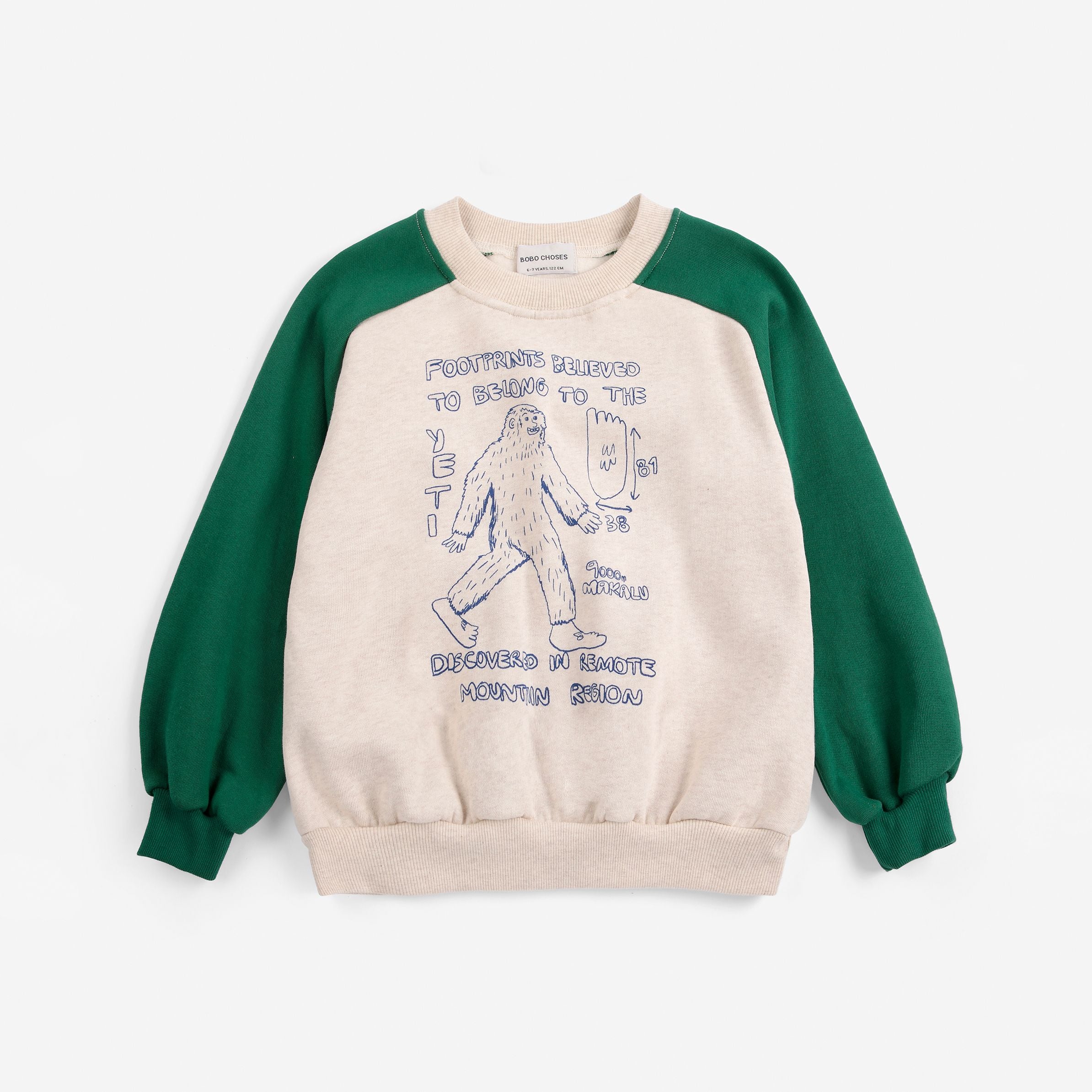 Bobo Choses-Kids Mr. Footish Raglan Sweatshirt Offwhite