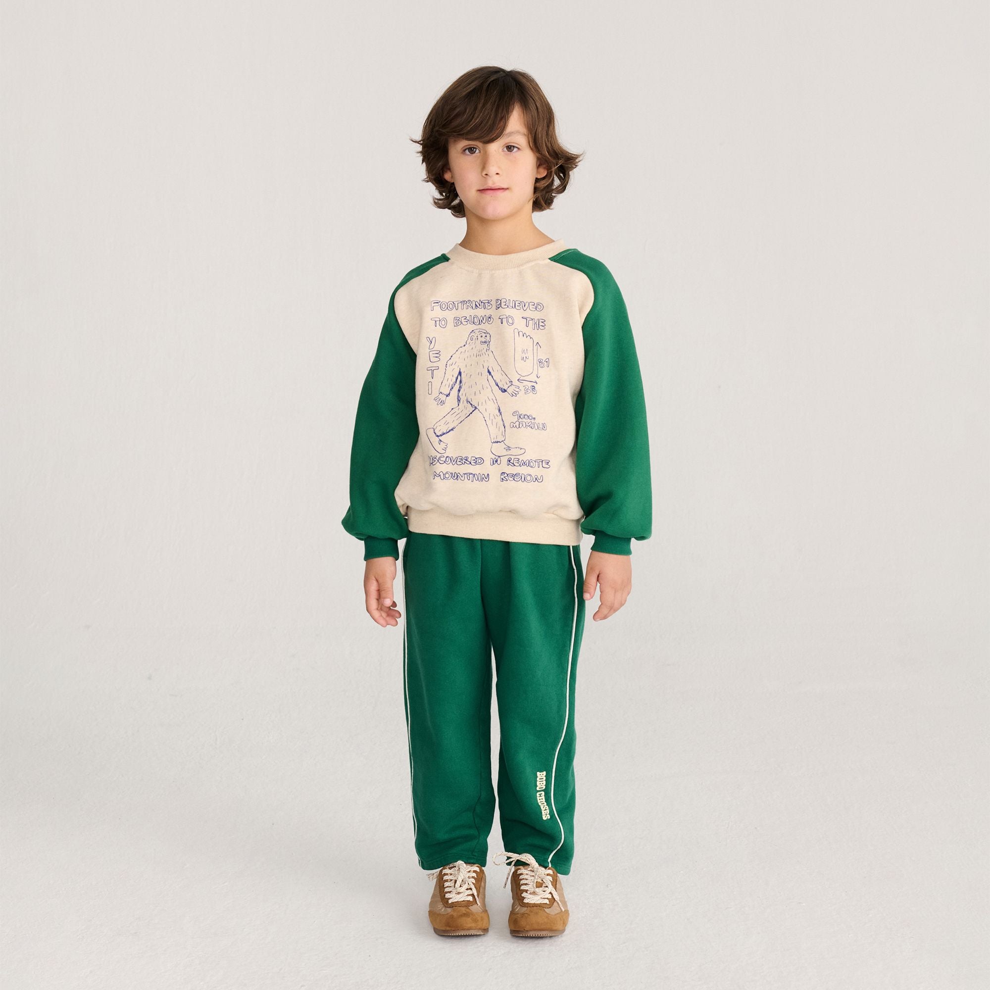 Bobo Choses-Kids Mr. Footish Raglan Sweatshirt Offwhite