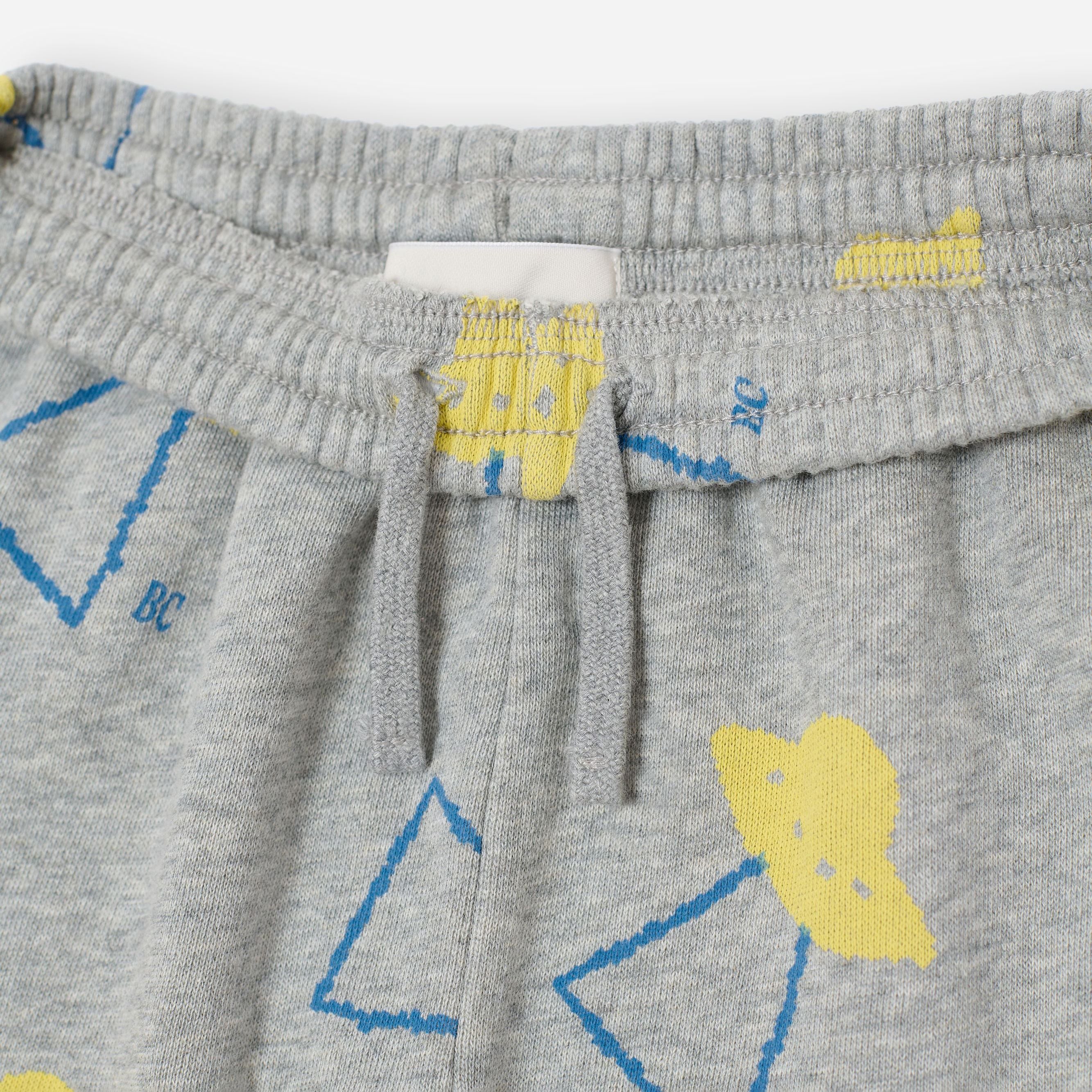Bobo Choses-Kids Pixel Abduction All Over Jogging Pants Light Heather Grey