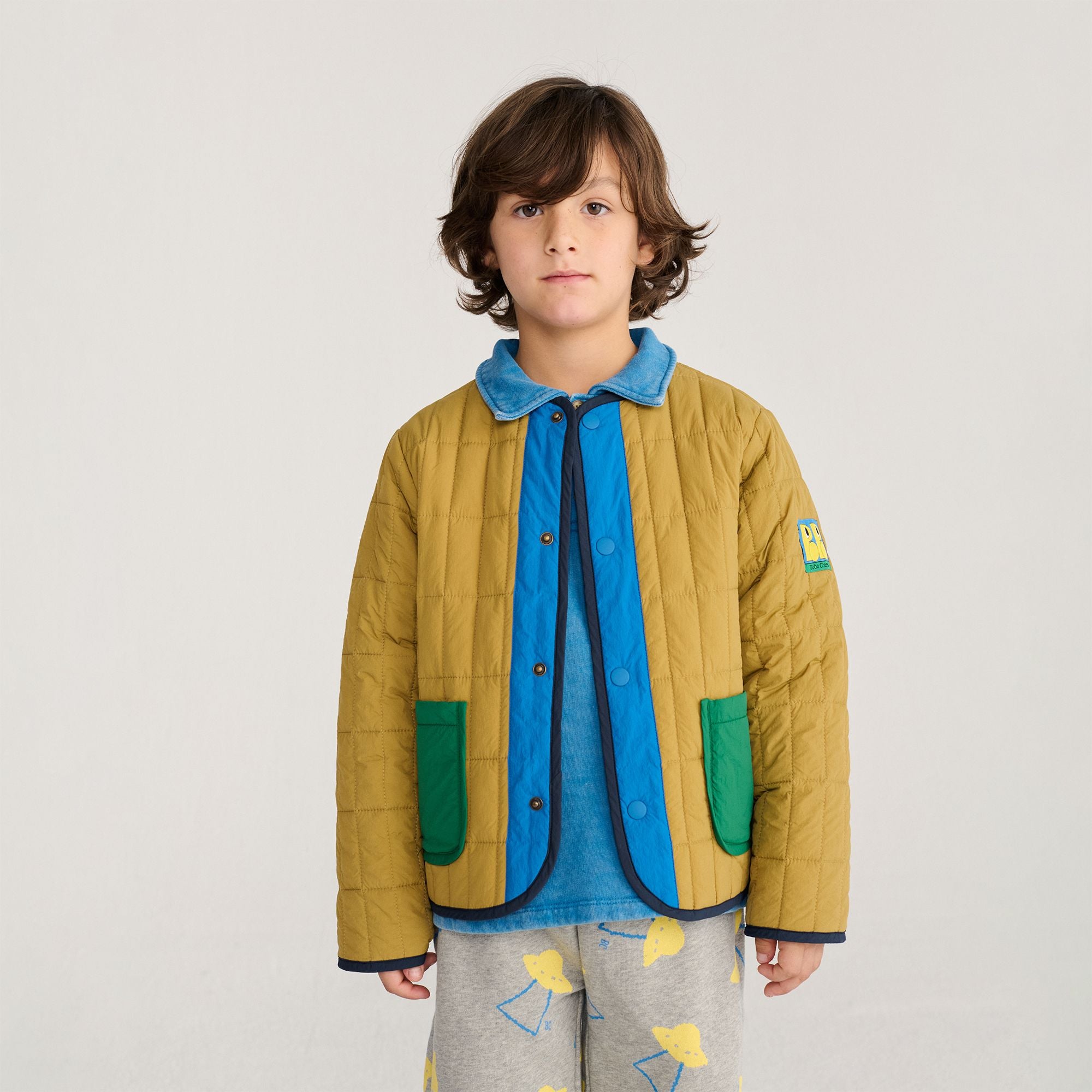 Bobo Choses-Kids Booo Bo Choses Tag Light Padded Jacket Khaki