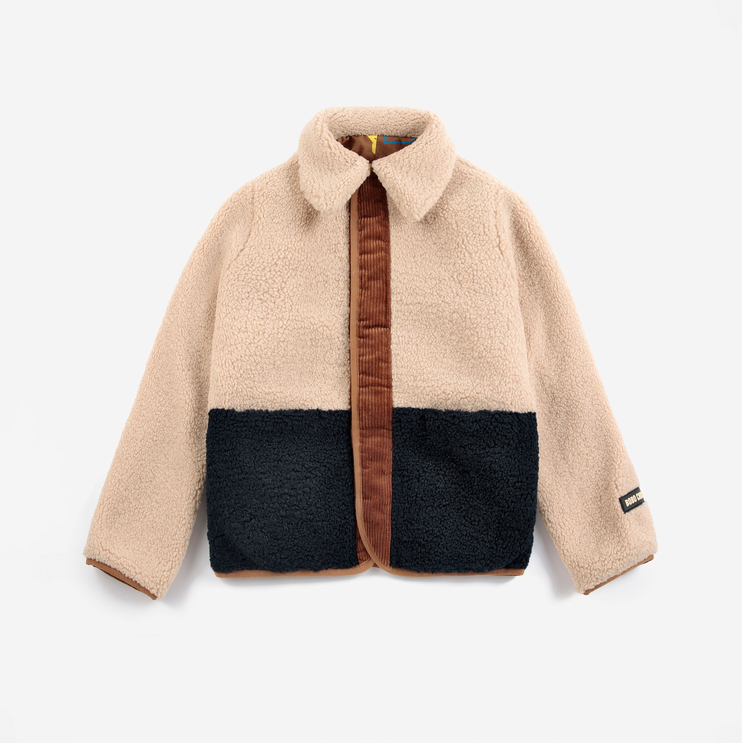 Bobo Choses-Kids Pixel Abduction All Over Reversible Jacket Brown