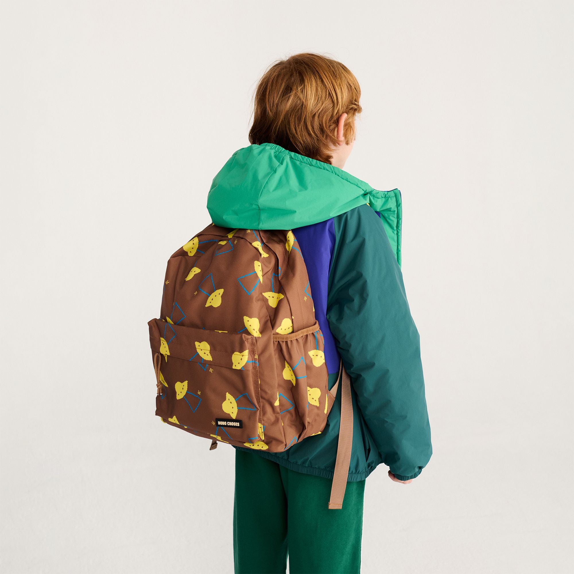 Bobo Choses-Boy Pixel Abduction All Over Backpack Brown