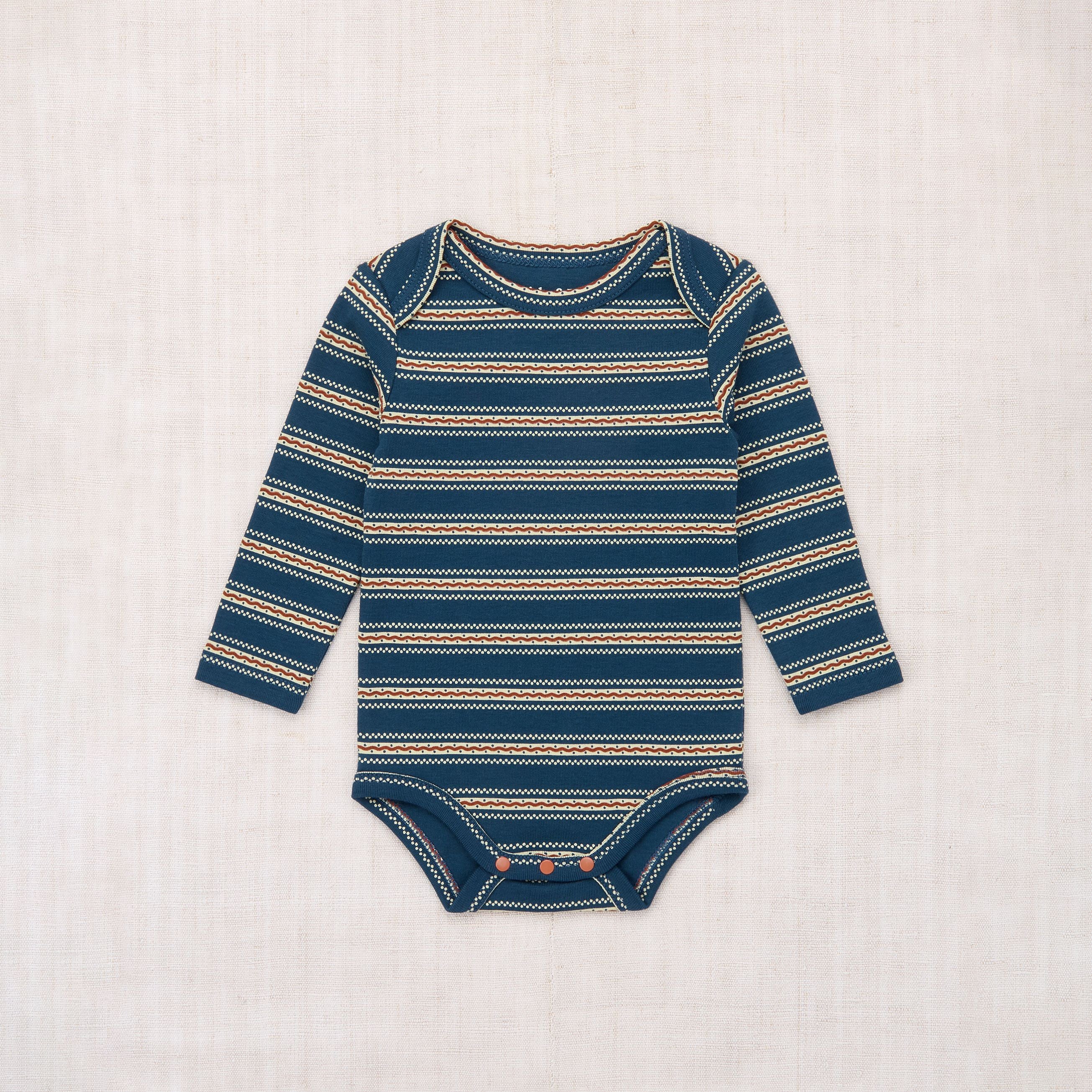 Misha & Puff-Baby Lap Onesie Marine Blue Sgraffito