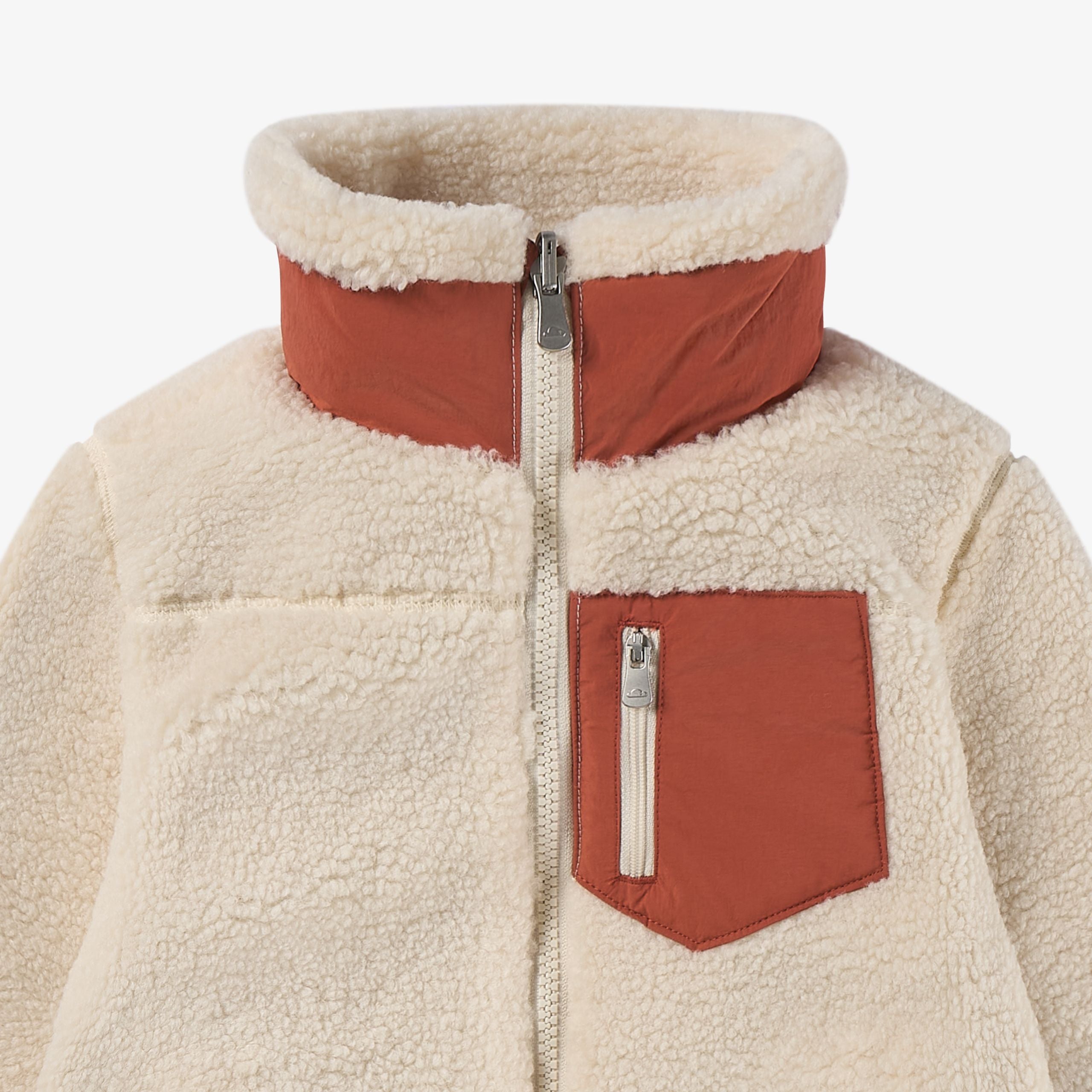 Petite Revery-Recycled Nylon + High Pile Fleece Reversible Jacket Redwood Burl