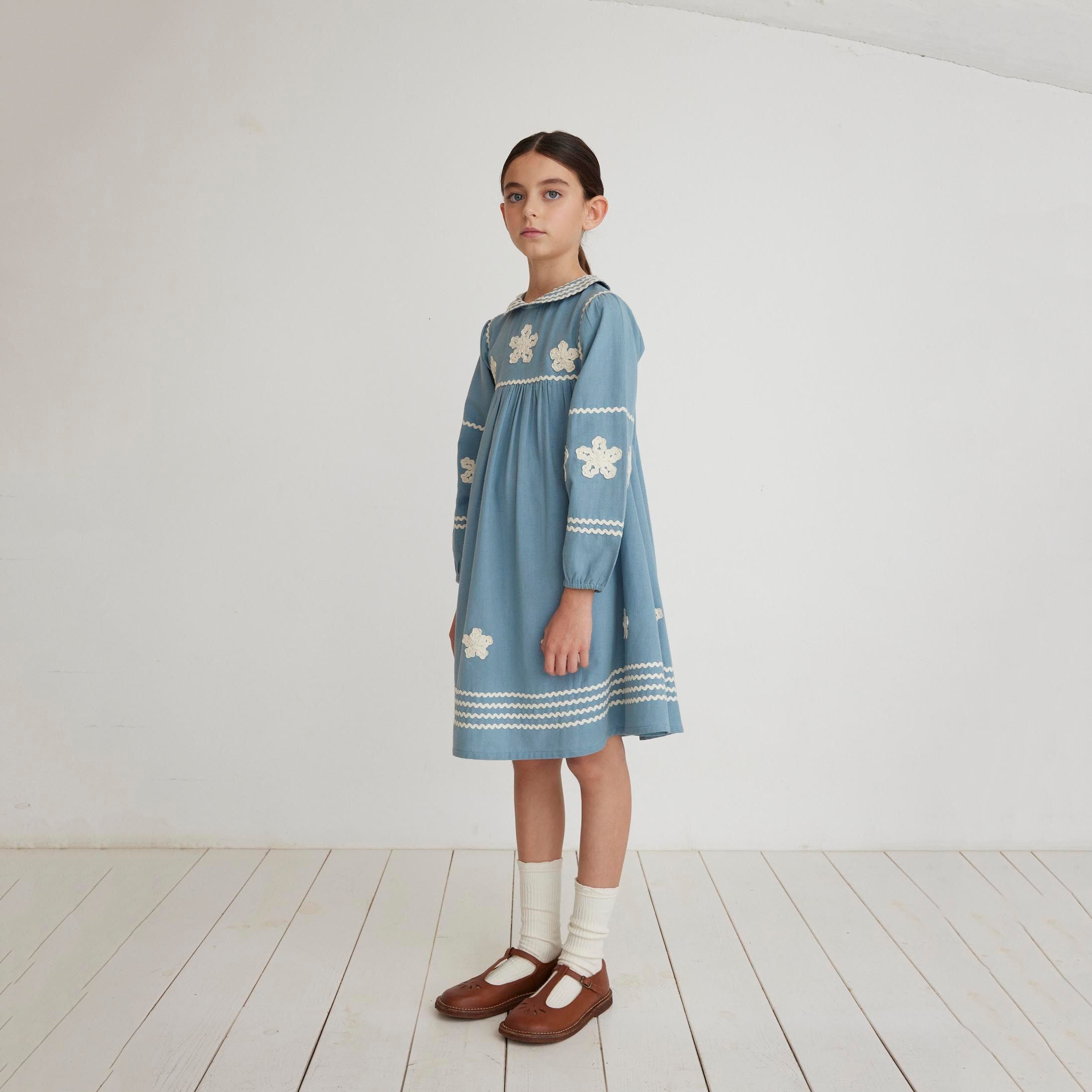 Bebe Organic-Girls Inga Dress Zigzag Dream