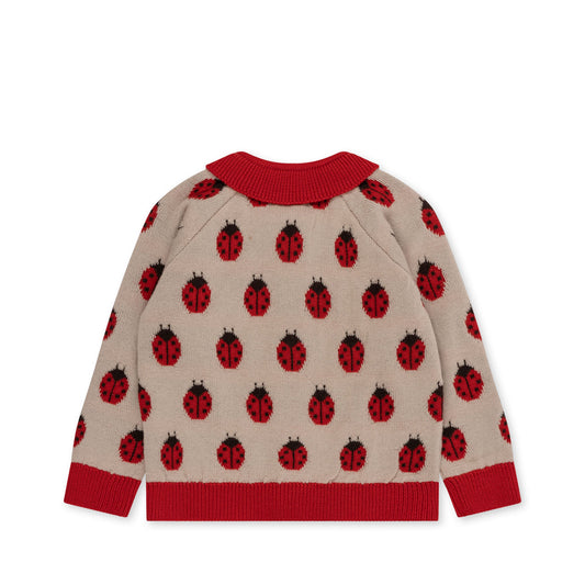 Belou Knit Cardigan Ladybug Christmas