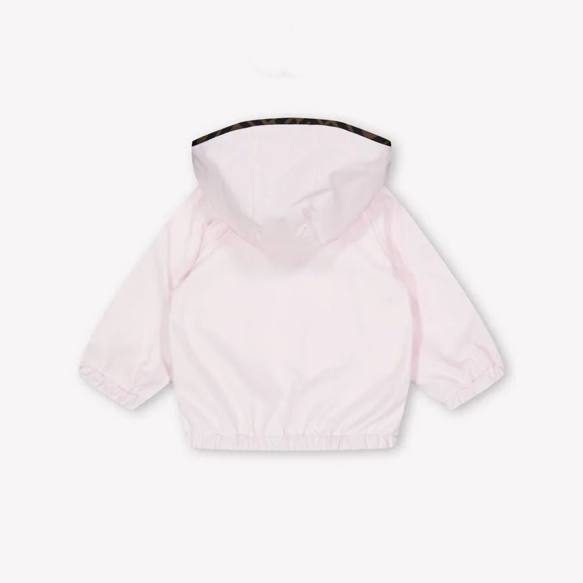 Fendi-Baby LS Zip Up Nylon Jacket W FF Patch Rose Wtr