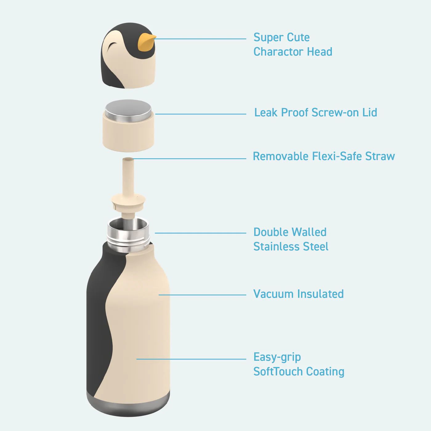 Asobu-Penguin Bestie Bottle