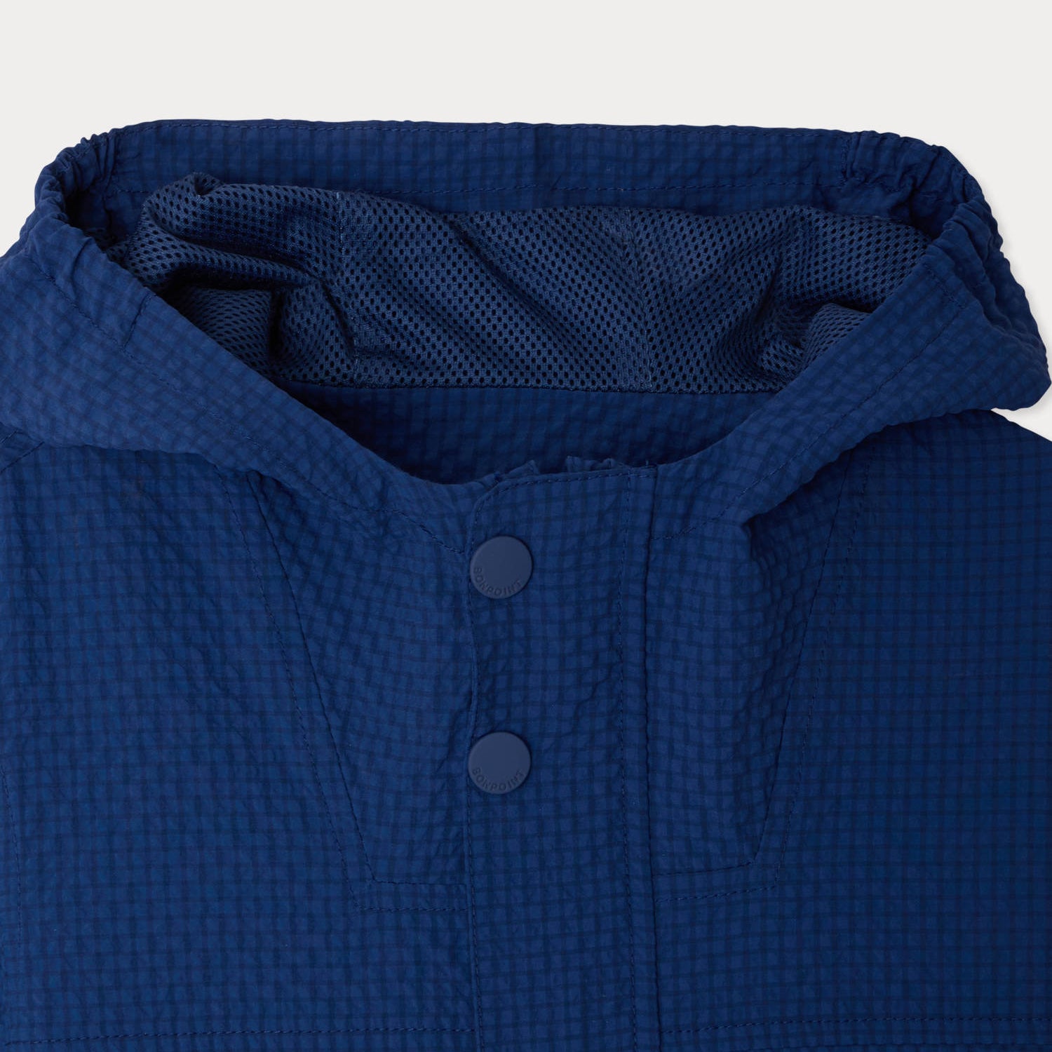 Bonpoint-Lenny water-repellent seersucker jacket intense blue