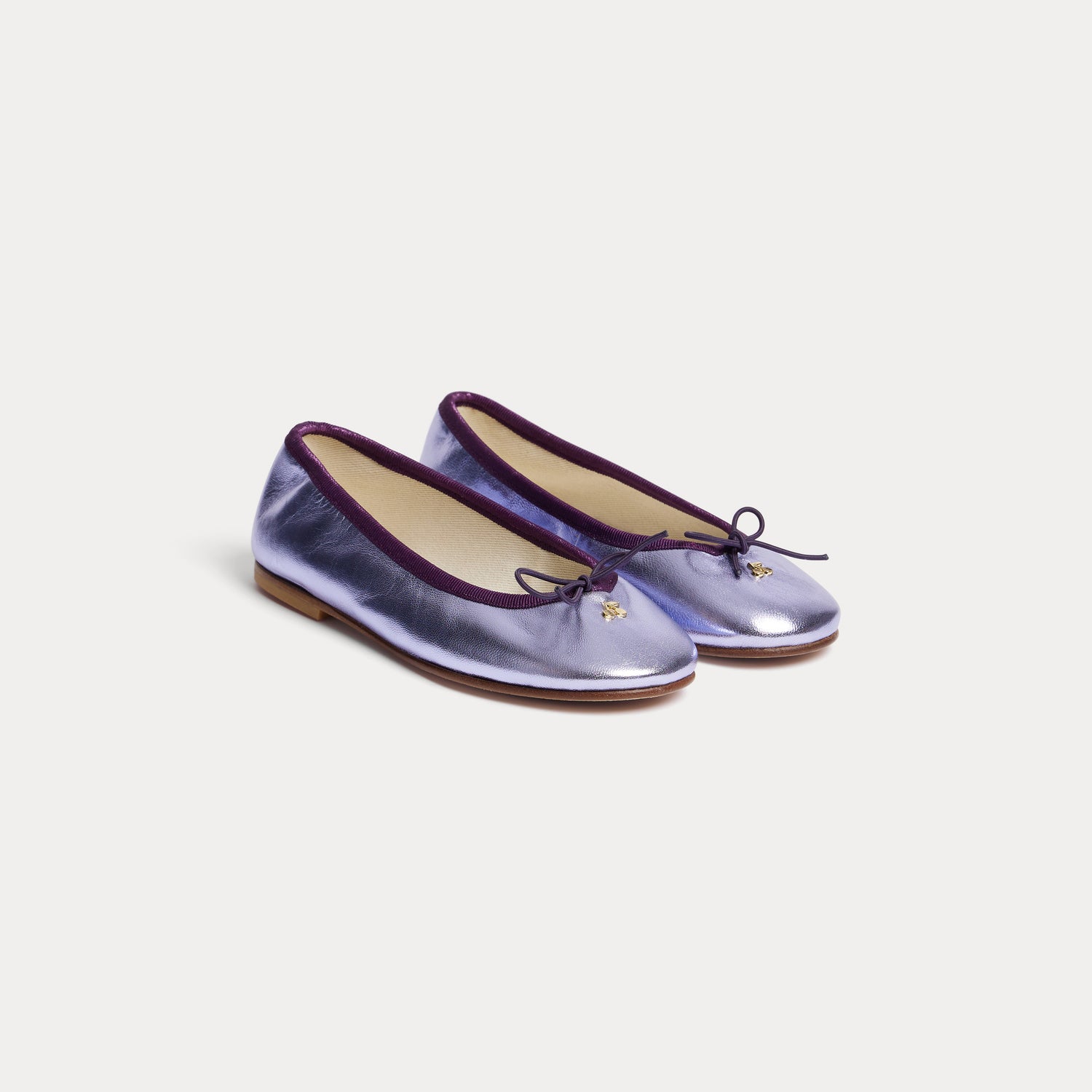 Bonpoint-Lisa iridescent leather ballerinas Lilas