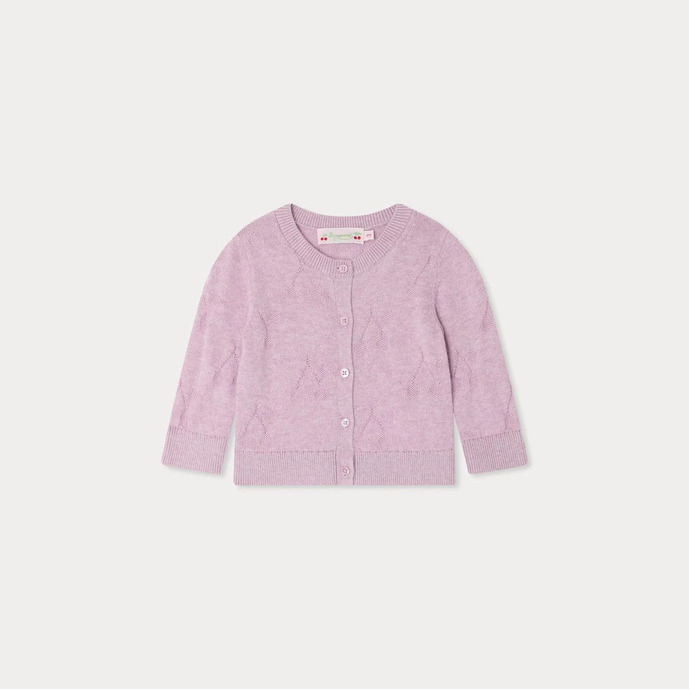 Bonpoint-Teyana cardigan in organic cotton and cashmere Lilas