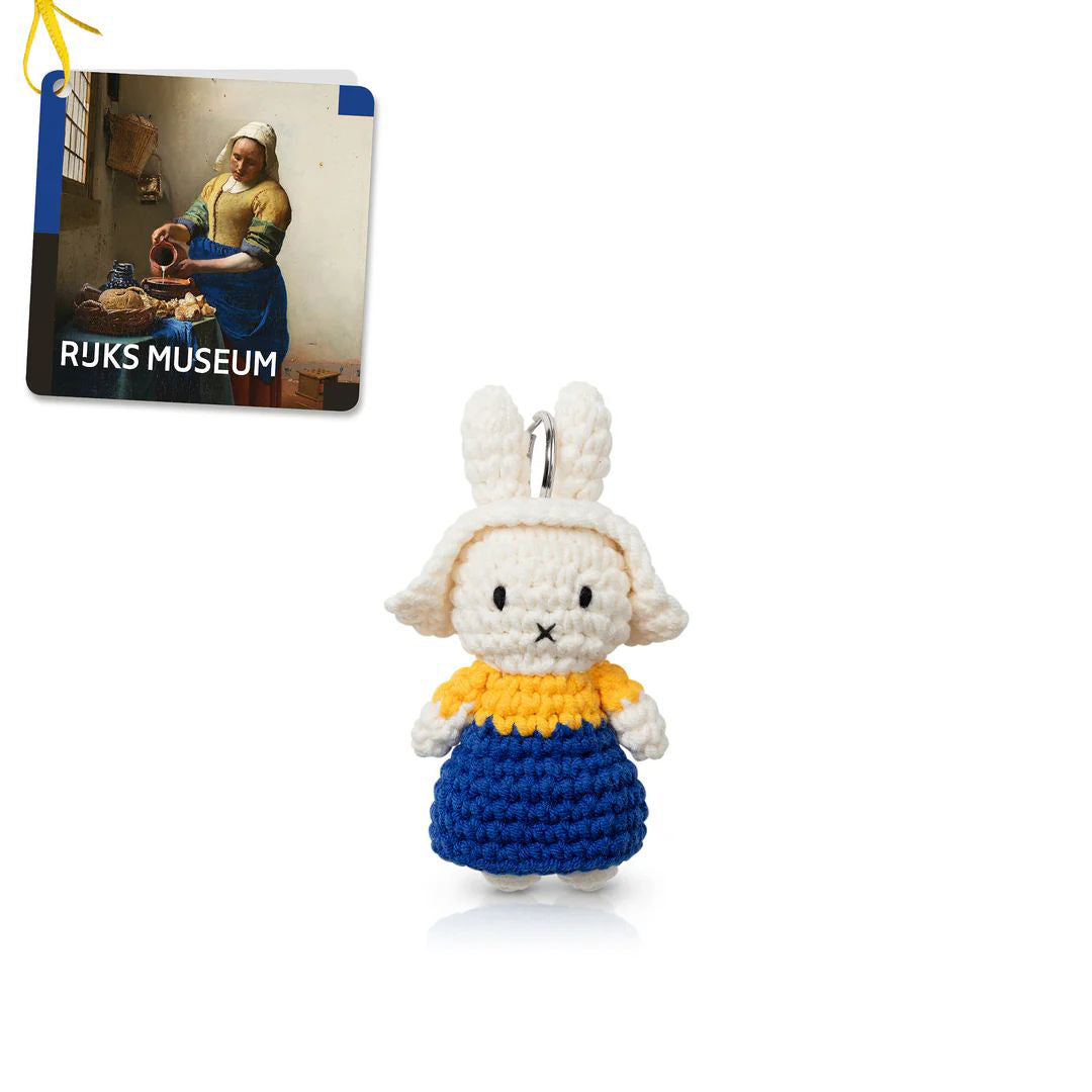 Miffy-Handmade Crochet Miffy Keychain Yellow  Blue