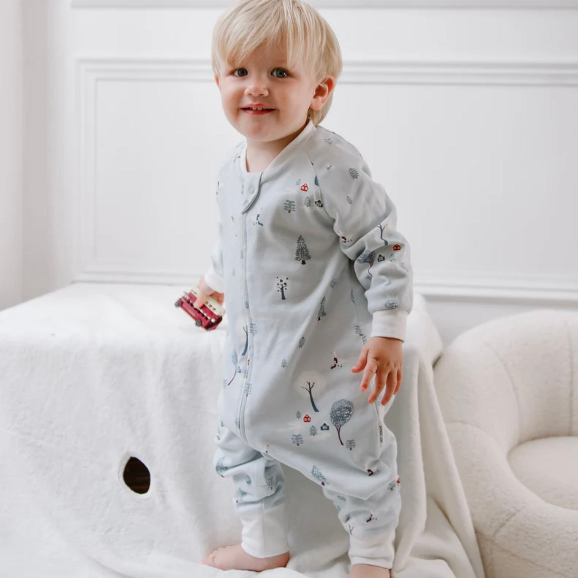 Nest Designs-1.0 TOG Long Sleeve Footed Sleep Bag Snowy Snuggles