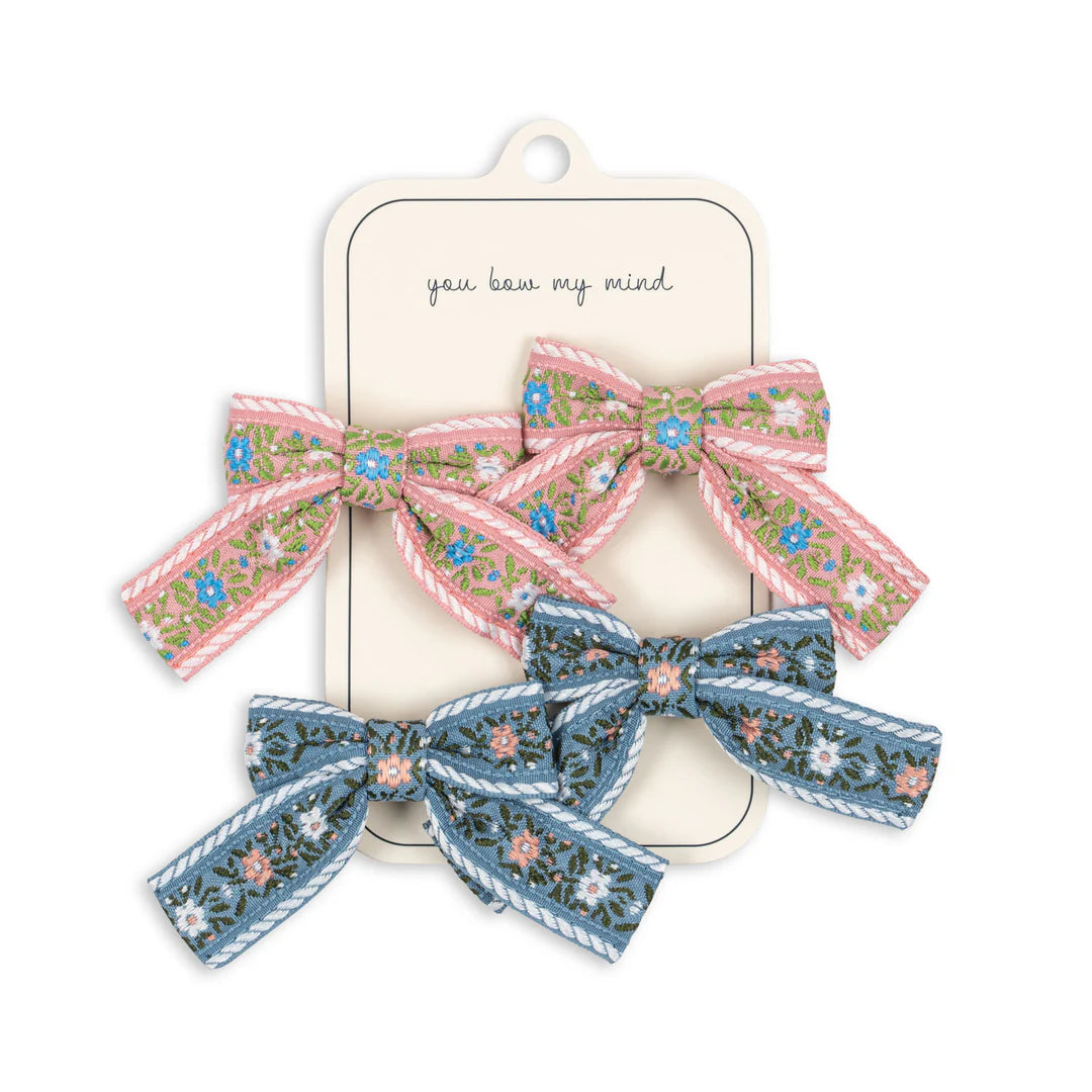 4 PACK RIBBON BOW HAIR CLIPS