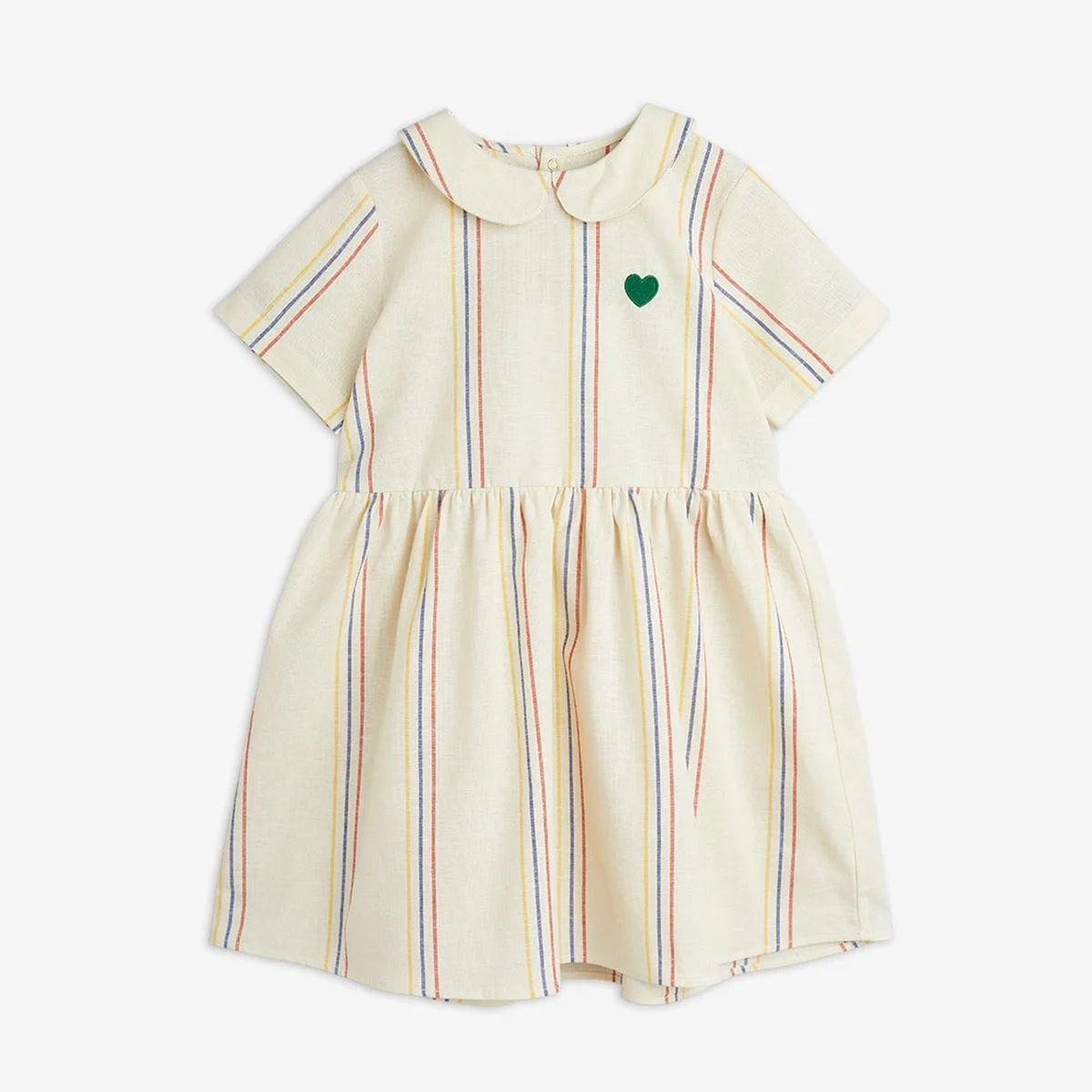 Stripe y/d woven ss dress-Offwhite