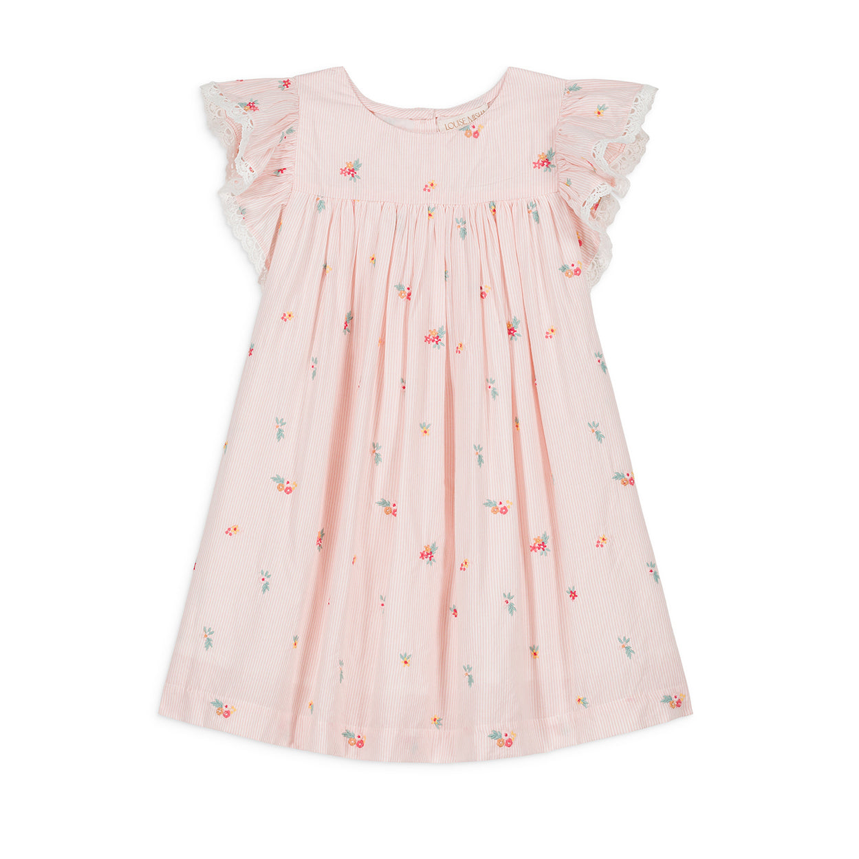 Louise Misha-Girls Floral Striped Cotton Dress