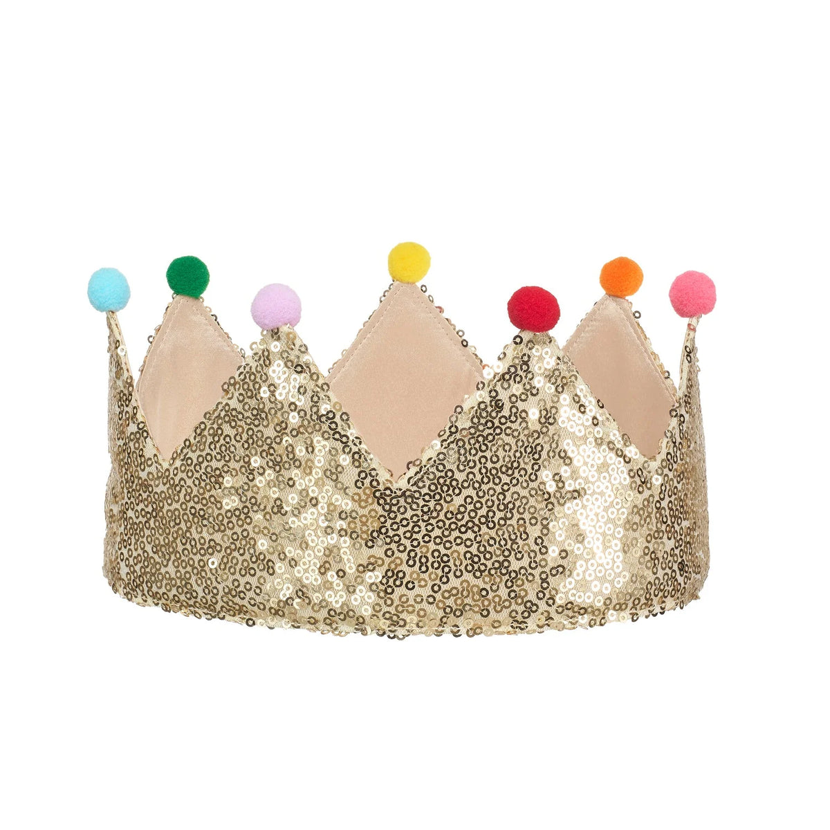 Rockahula Kids-Gold Sequin Pom Pom Crown 3-10 Years