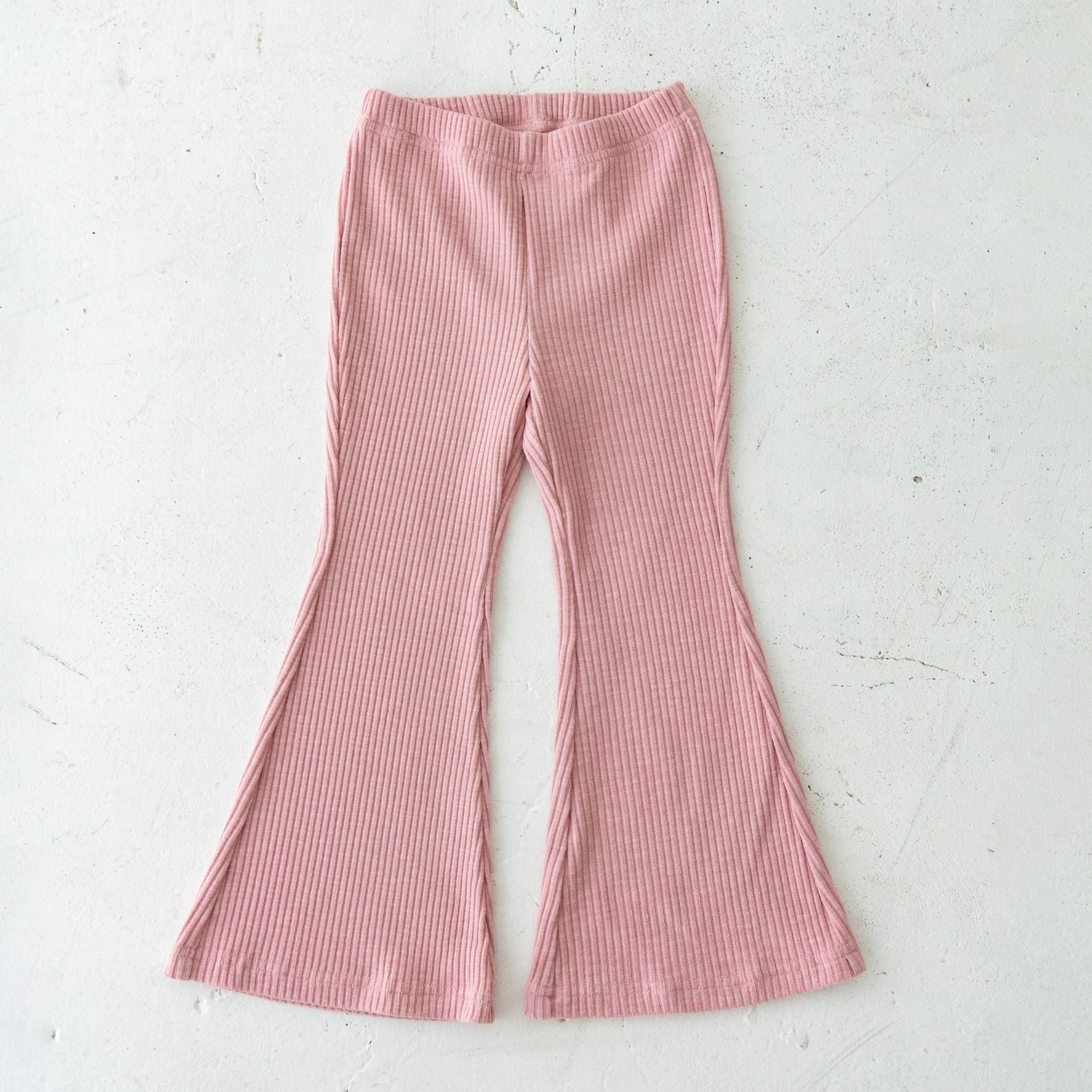Solii + Solä - Girls Ribbed Flare Pants Pink