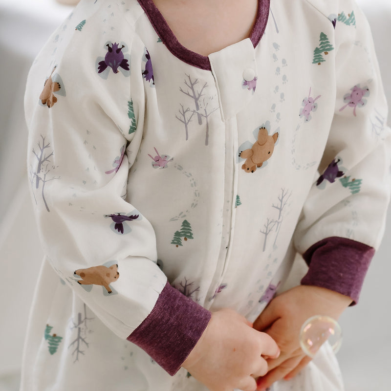 Nest Designs-0.6 TOG Long Sleeve Footed Sleep Bag Snow Angels