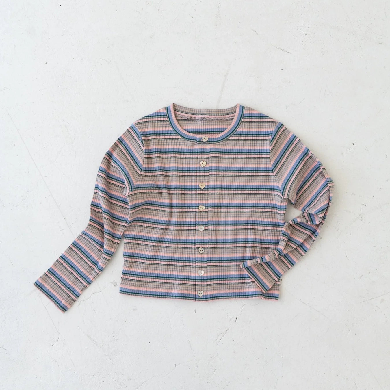 Solii + Solä - Girls Ribbed Cardigan Stripe